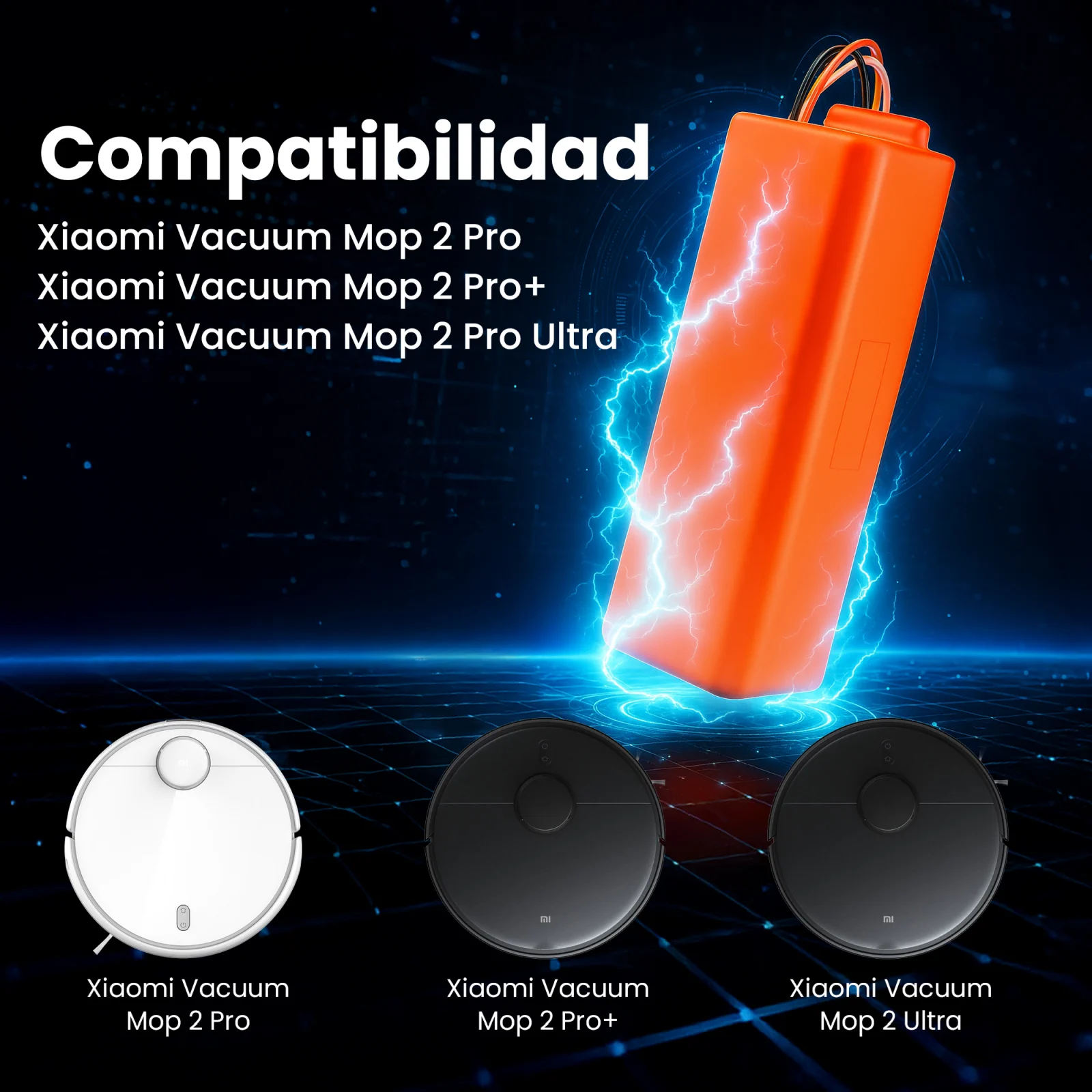 bater&iacute;a de repuesto para robots mop pro y robots de limpieza compatibles