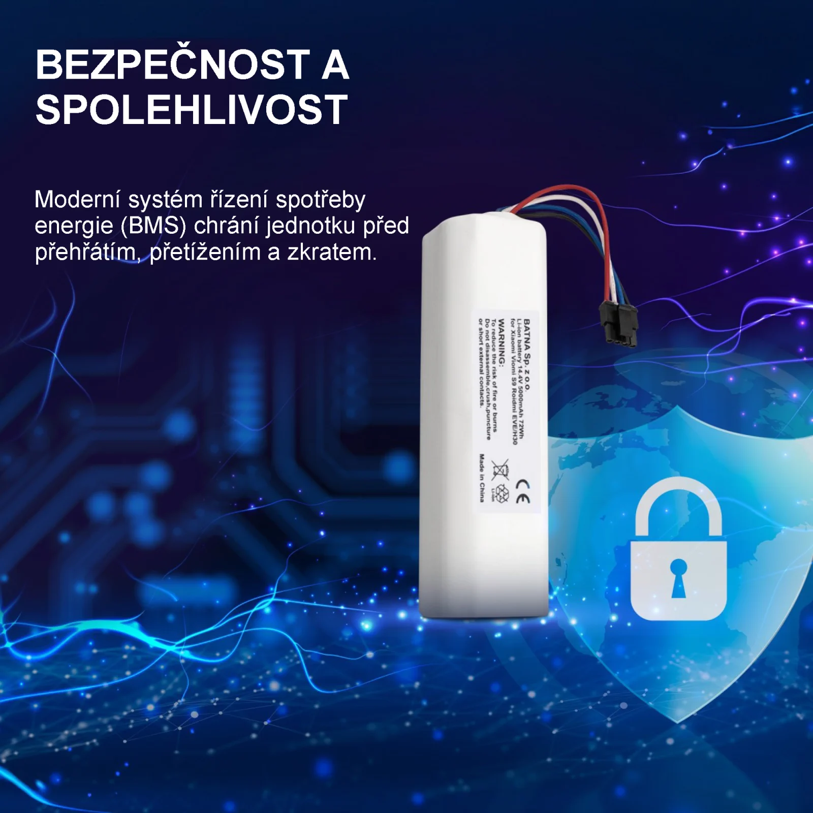 bezpečn&aacute; baterie pro robotick&eacute; vysavače
