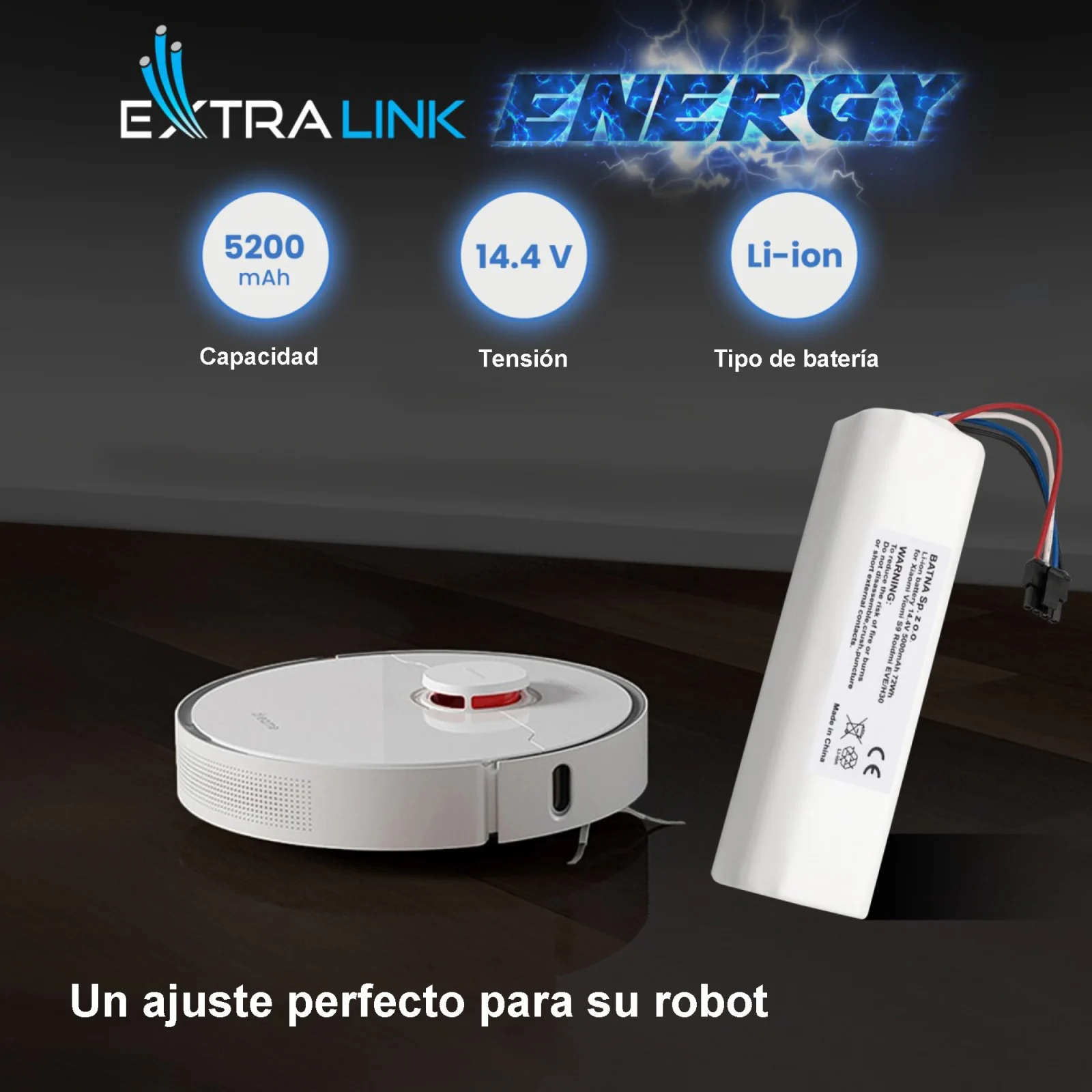batería extralink y robot de limpieza xiaomi
