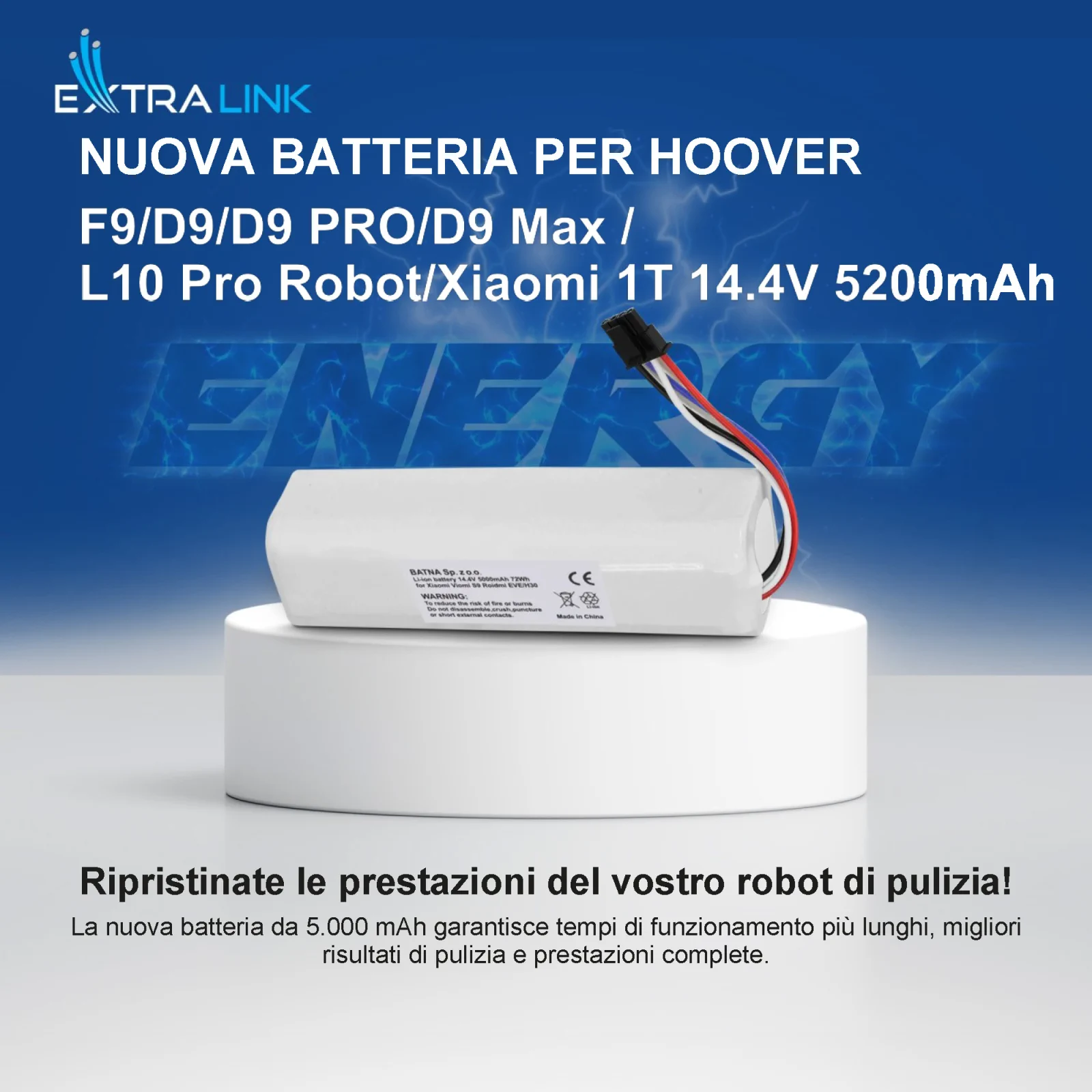 batteria extralink sul display