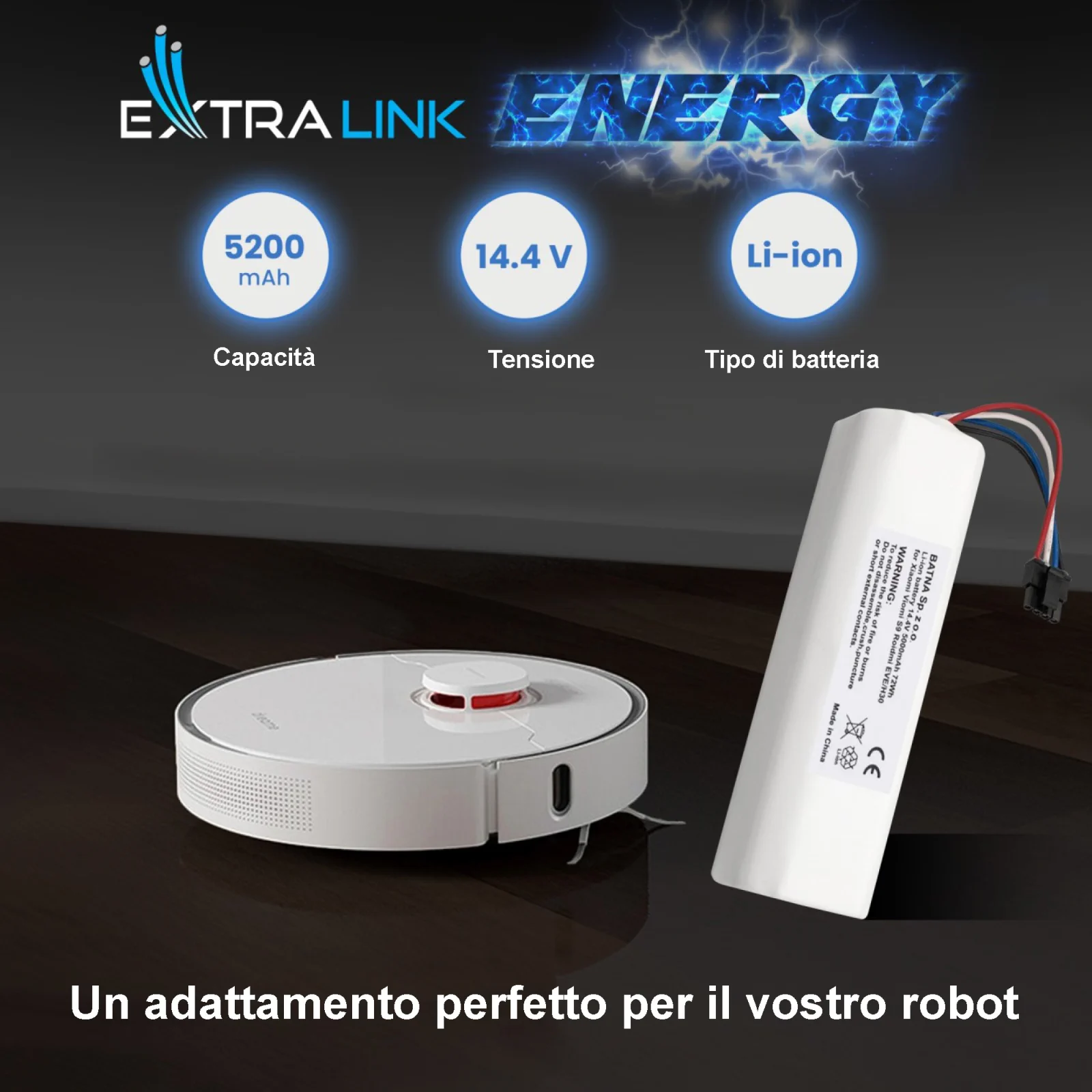 batteria extralink e robot di pulizia xiaomi