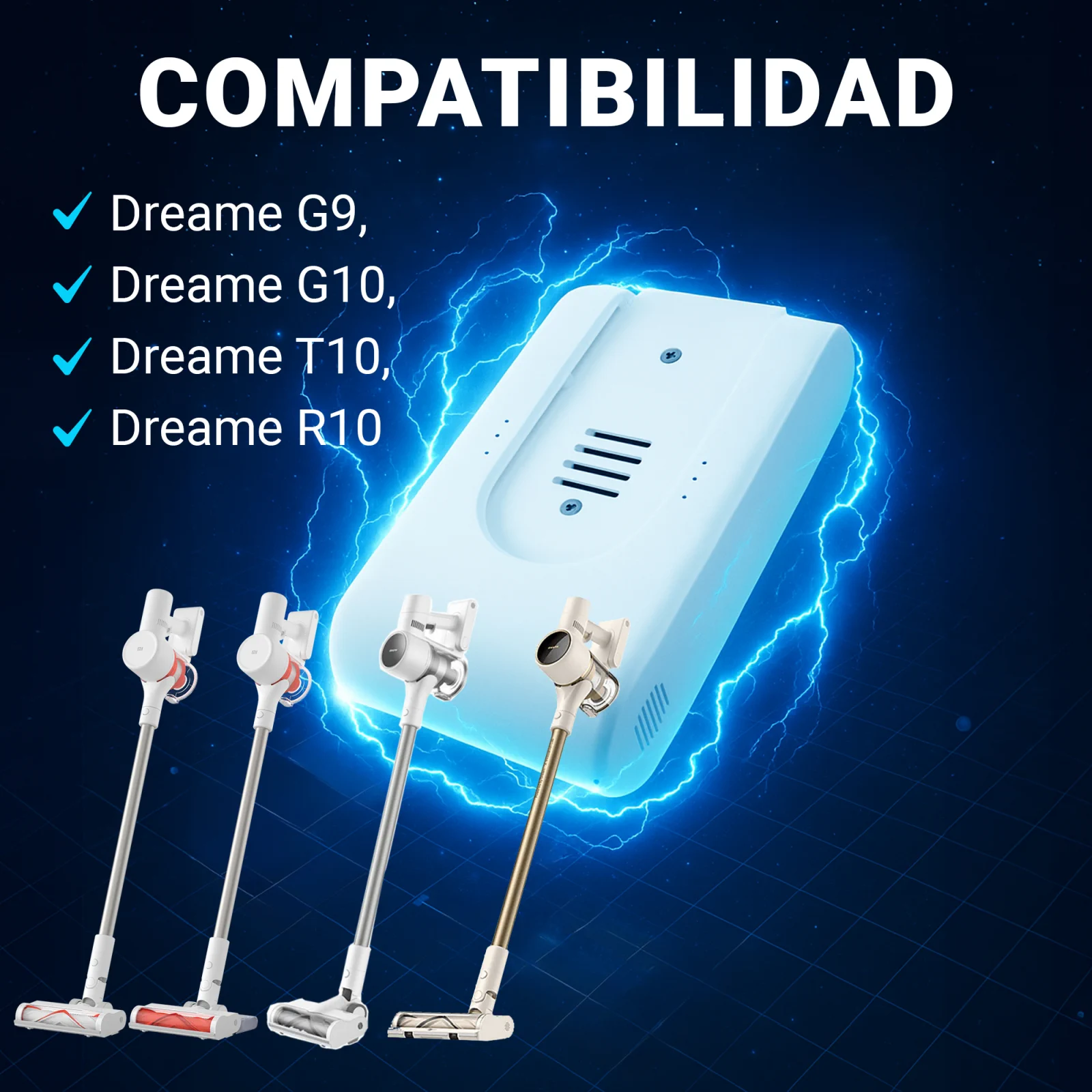 batería de repuesto para aspiradoras de mano dreame y modelos compatibles