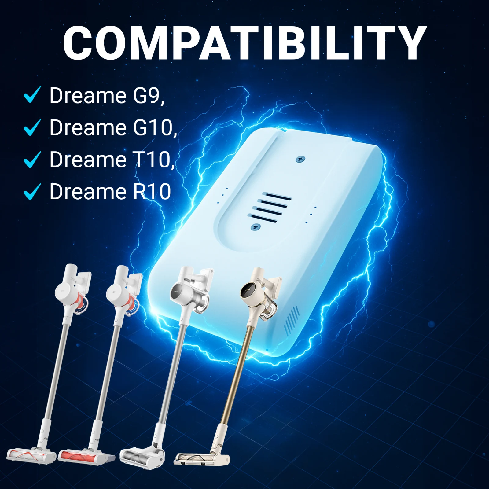 replacement battery for dreame handheld vacuum cleaners and compatible models