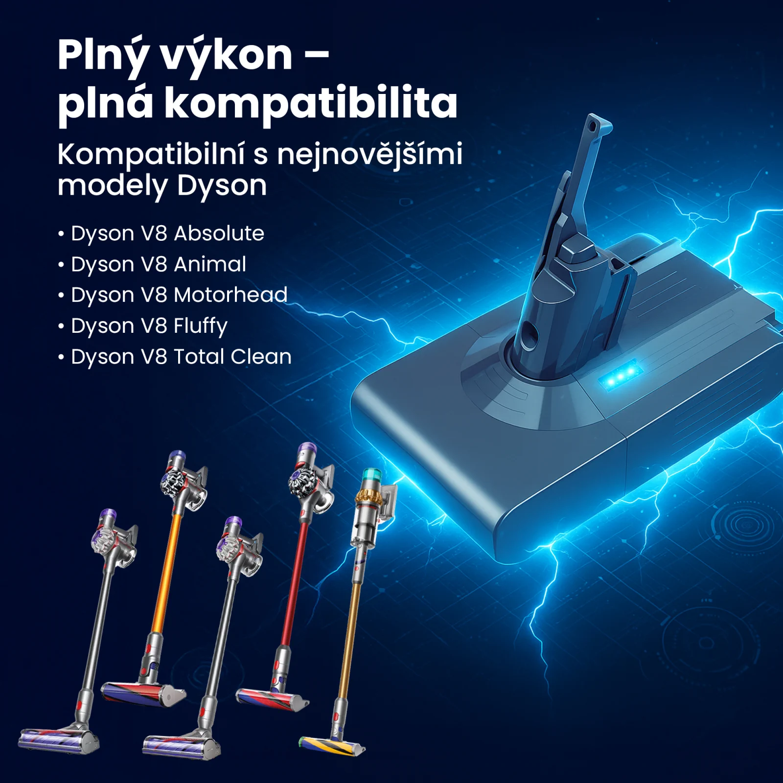 náhradní baterie pro ruční vysavače dyson a kompatibilní modely