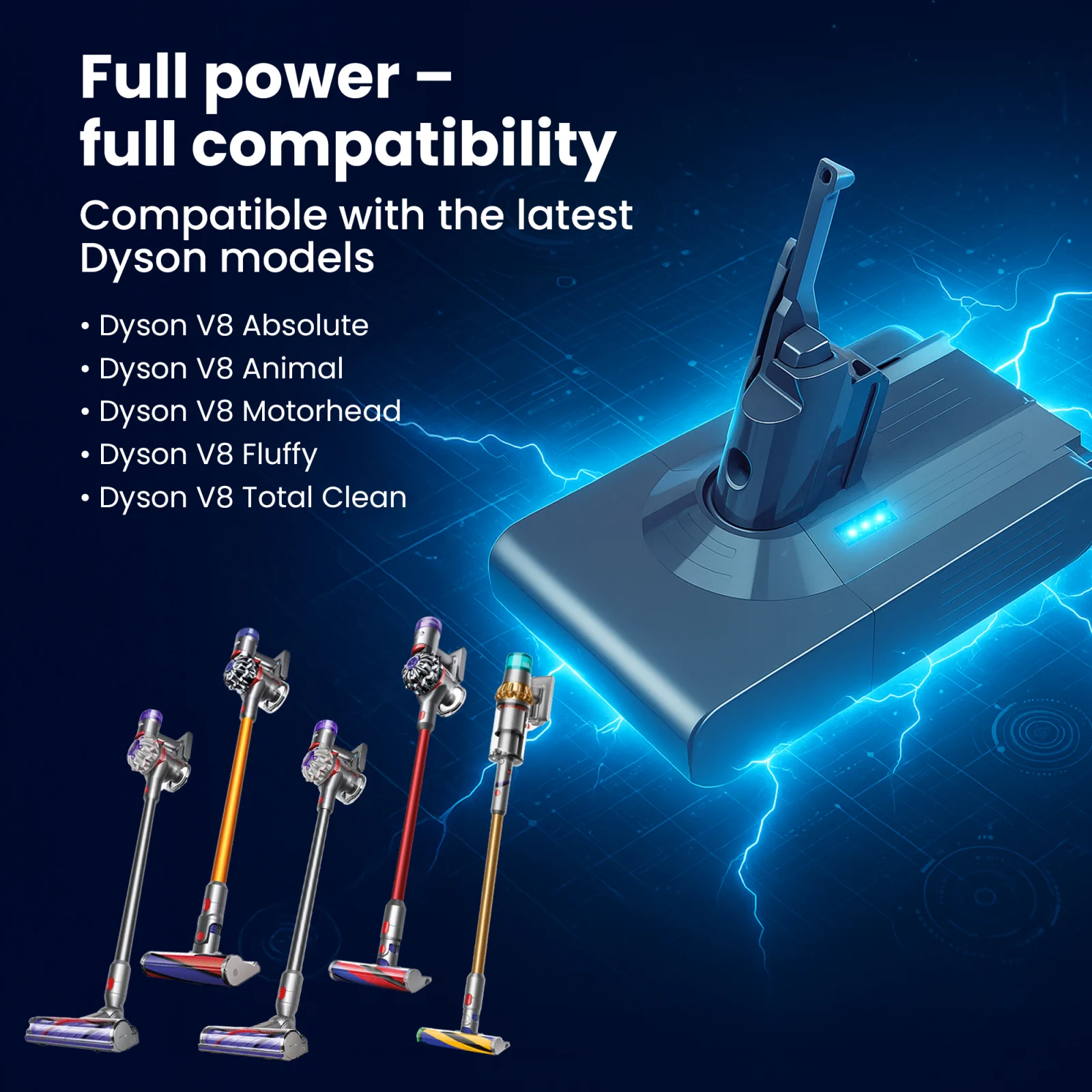 replacement battery for dyson handheld vacuum cleaners and compatible models