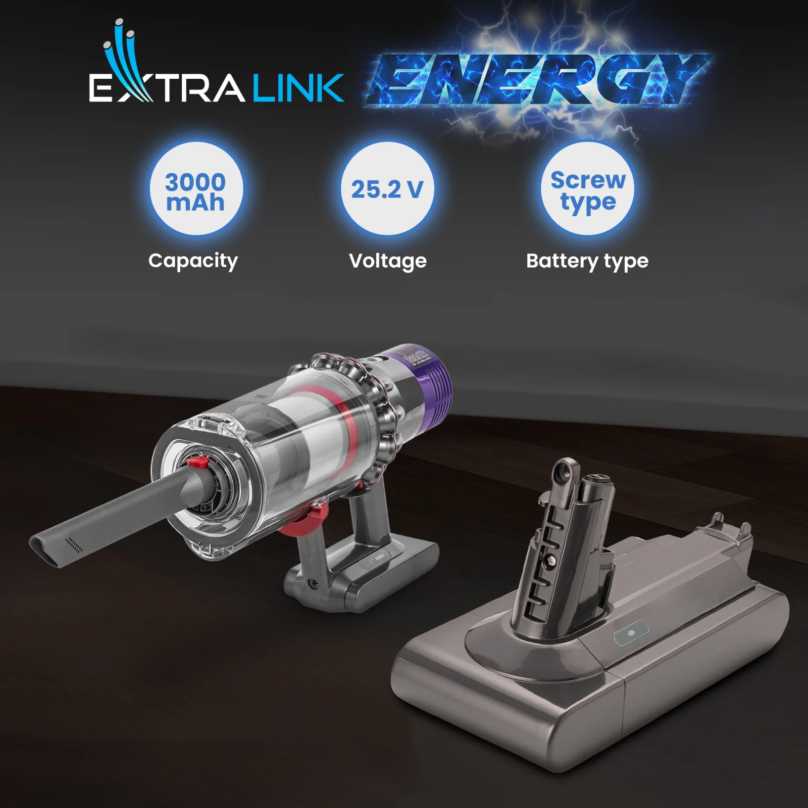 gri el süpürgesinin yanında gri dyson süpürge pili