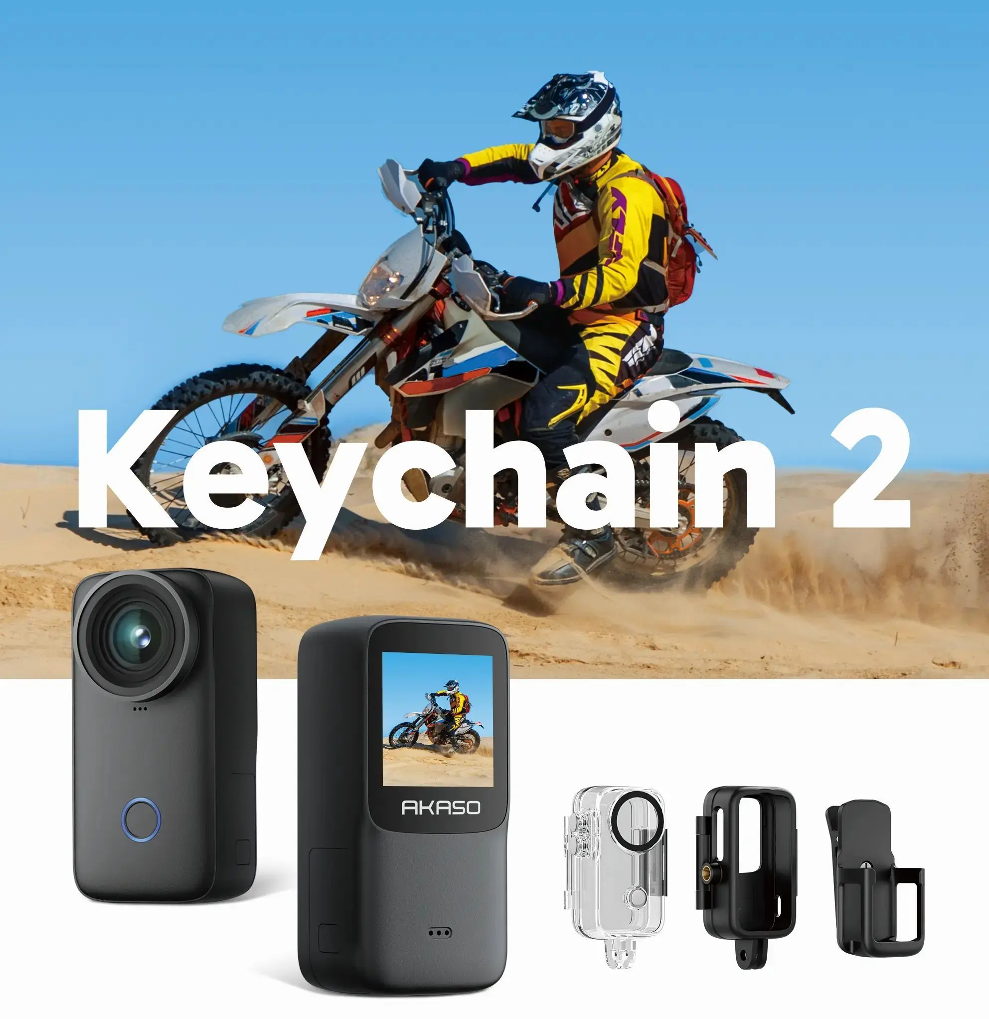 AKASO ANAHTARLIK 2 VÜCUT AKSİYON KAMERA 4K30FPS 20MP