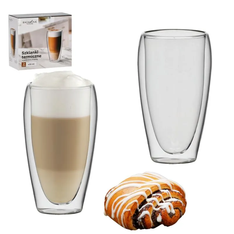 EXTRALINK KPL. 2 ТЕРМОСТАКАНА С ДВОЙНЫМИ СТЕНКАМИ 430 МЛ - 9814