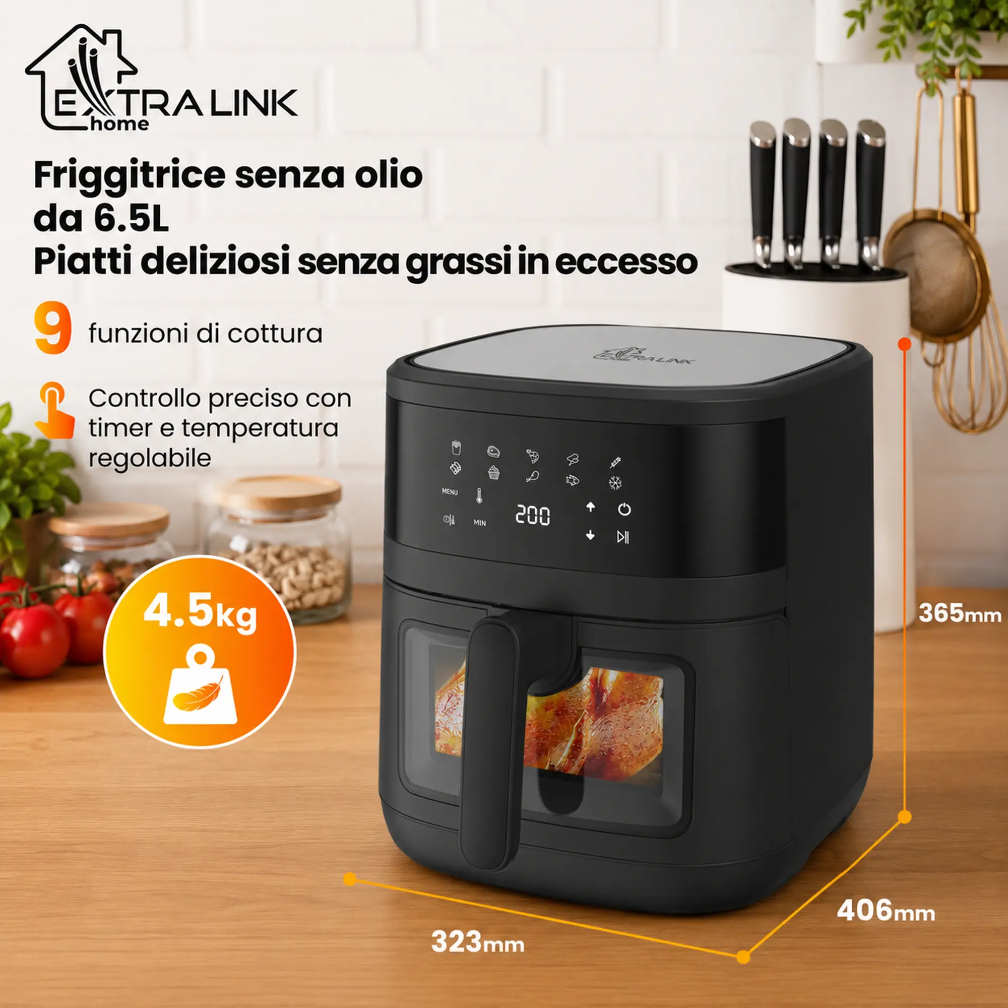 EXTRALINK HOME AIR FRYER 6.5L EU SJ-650B