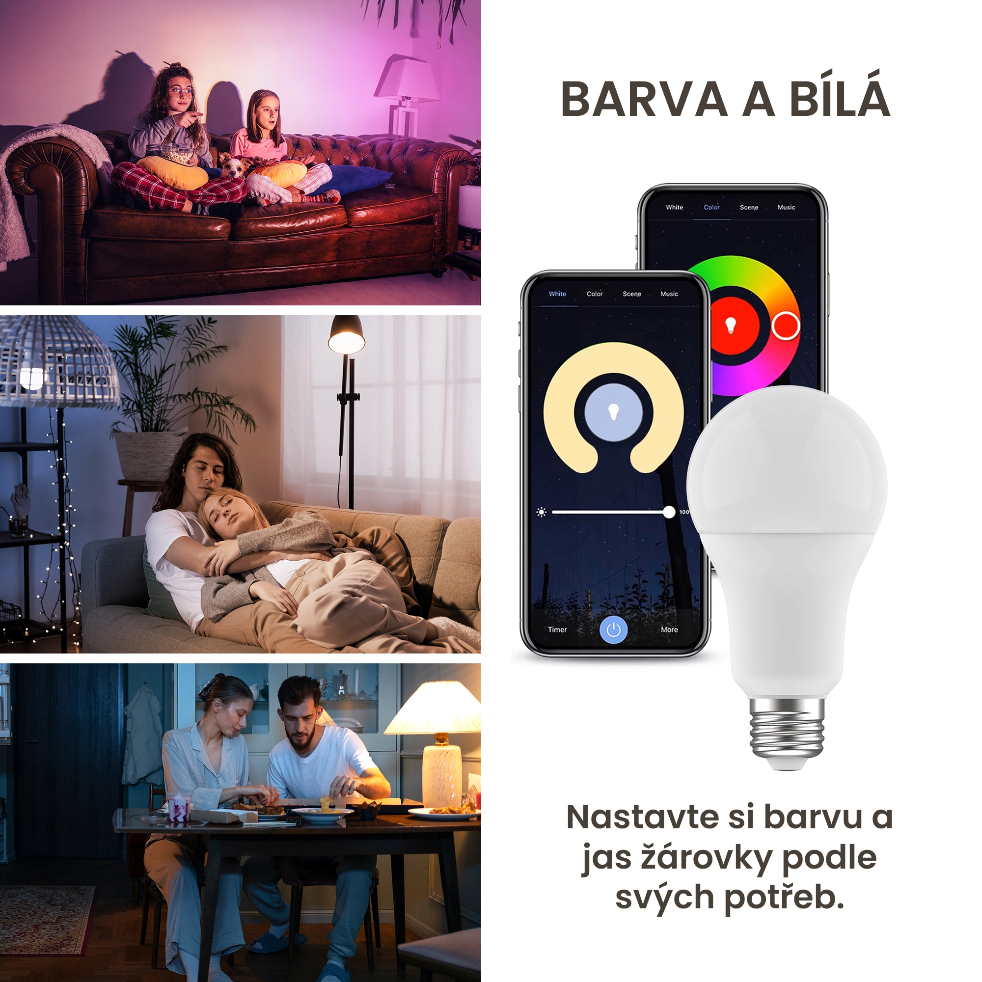 EXTRALINK SMARTLIFE LED ŽÁROVKA E27 A70 2700-6500K WIFI 220-240V