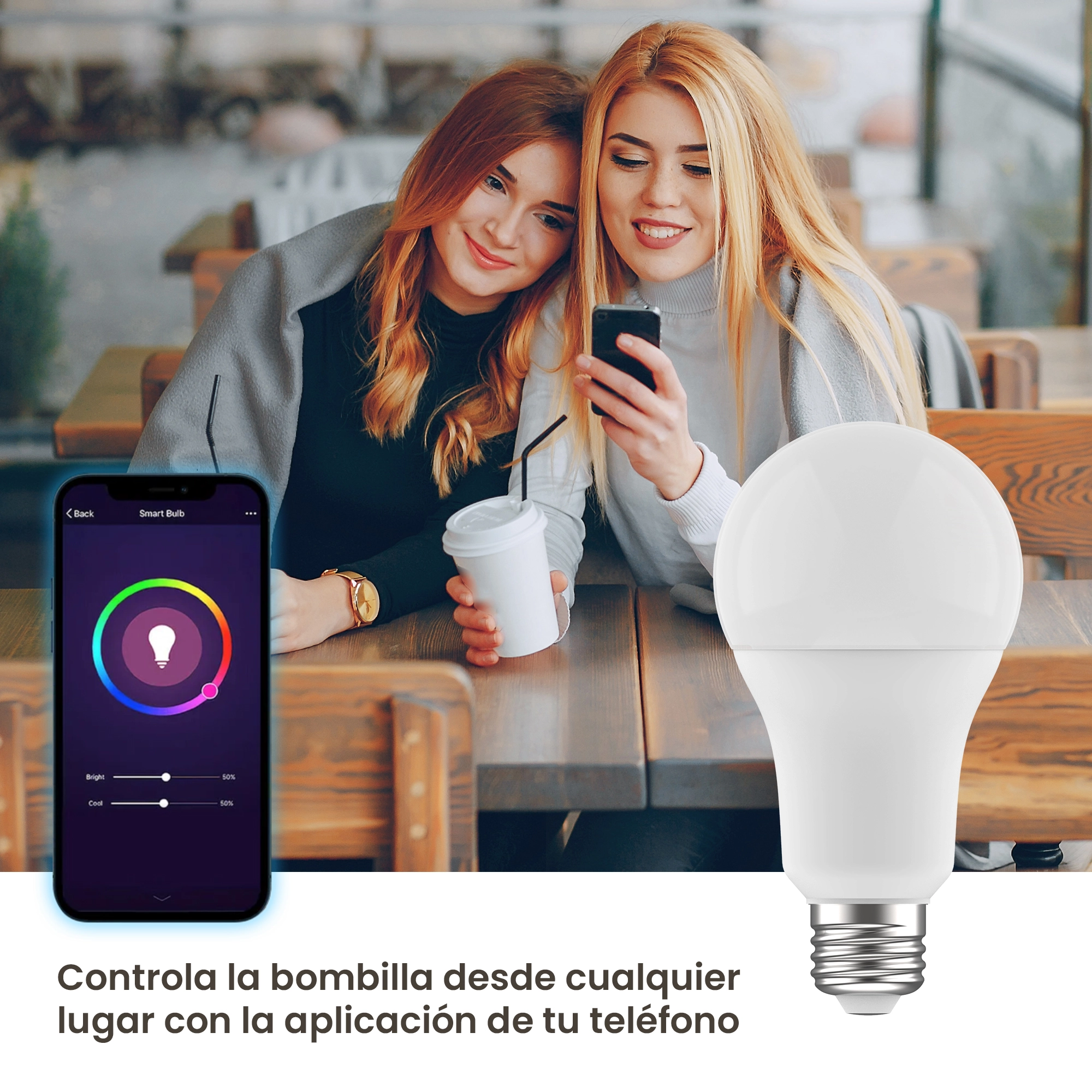 EXTRALINK SMARTLIFE LED BOMBILLA E27 A70 2700-6500K WIFI 220-240V