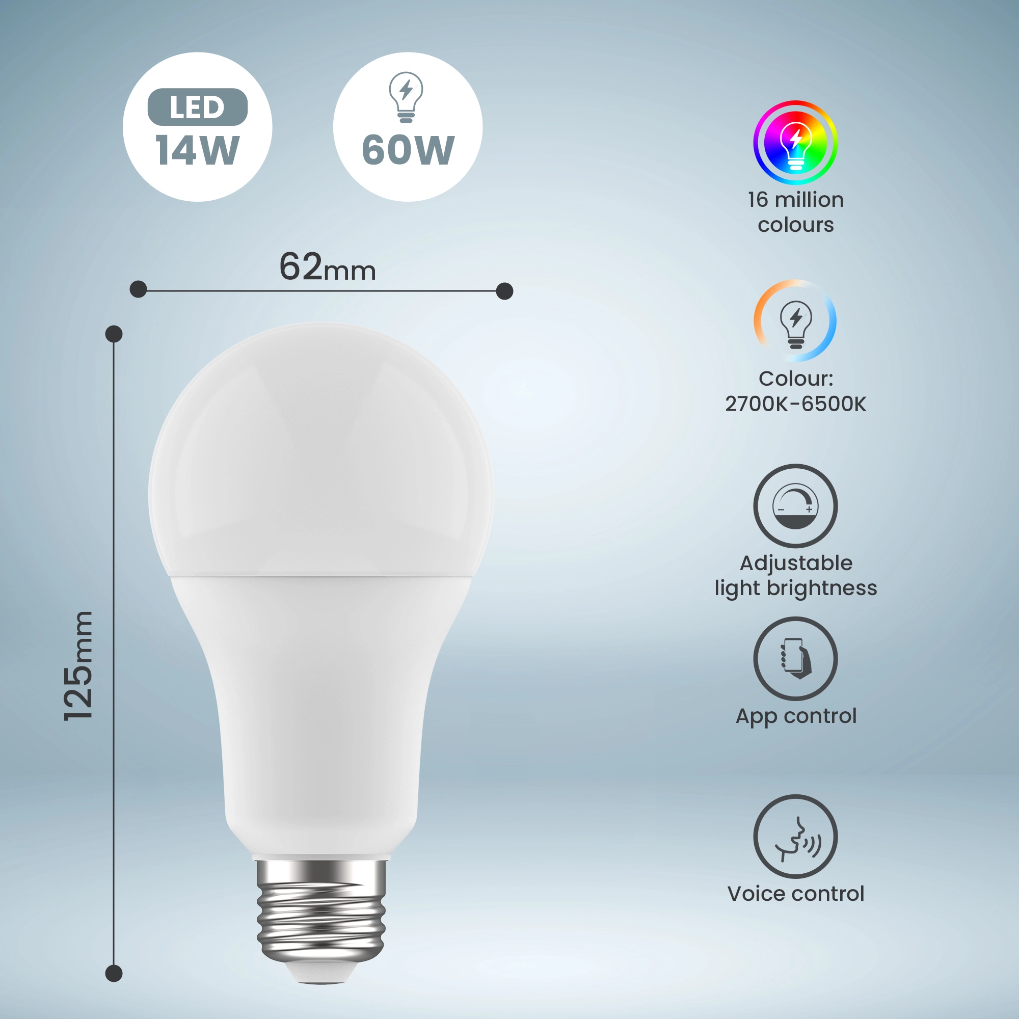 EXTRALINK SMARTLIFE LED AMPUL E27 A70 2700-6500K WİFİ 220-240V