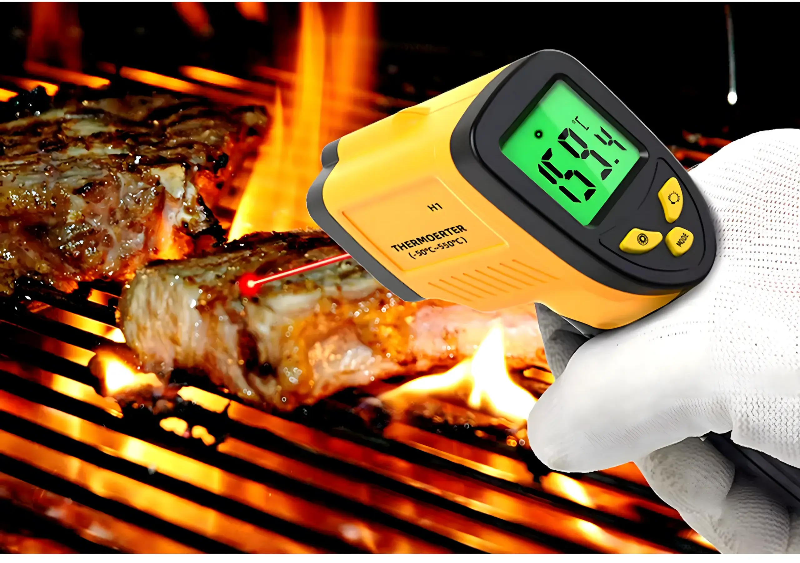 TERMÓMETRO LÁSER INFRARROJO SIN CONTACTO EXTRALINK EMISIVIDAD -50 550°C - 1397