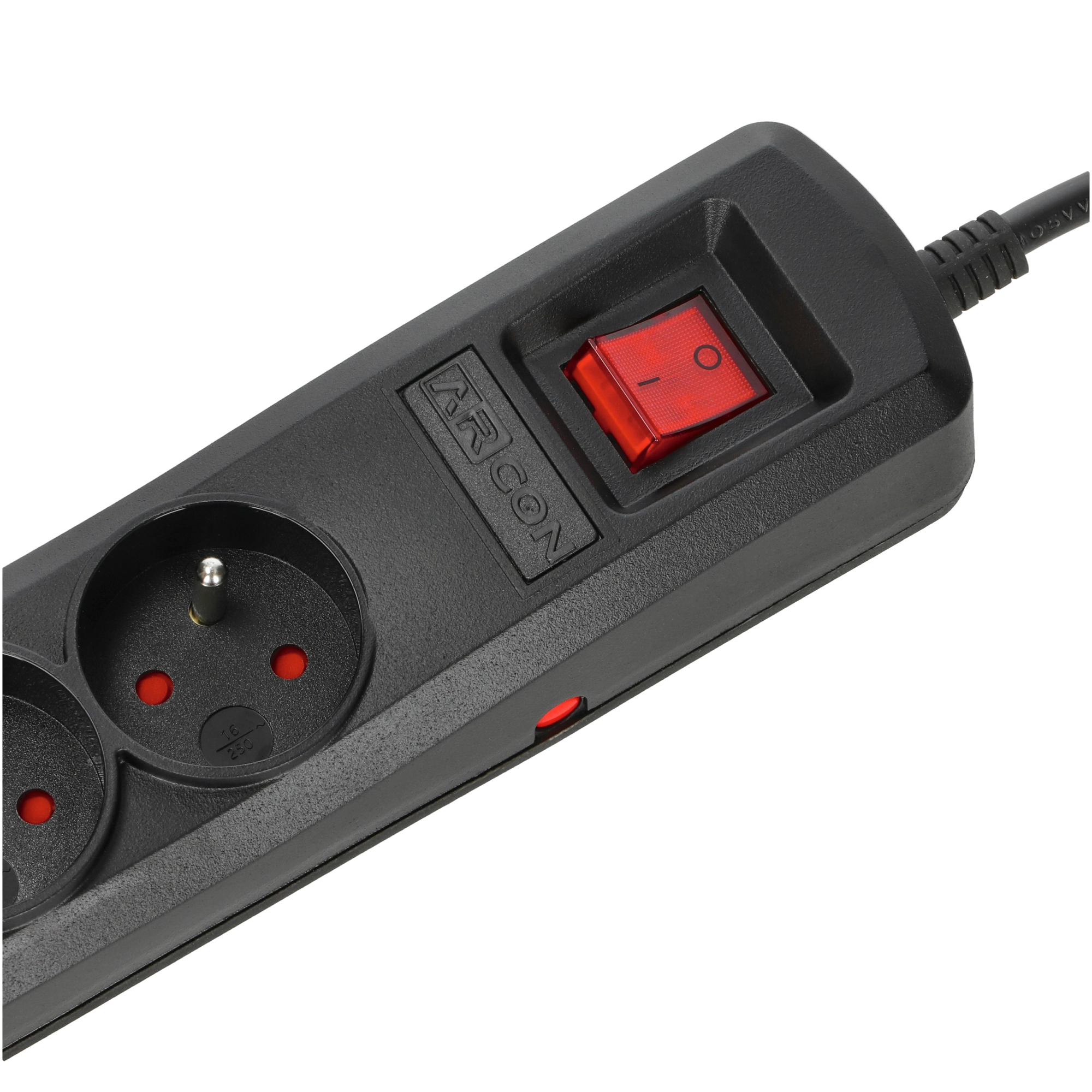 Arcon R5 1.5m Czarna | Listwa zasilająca | przeciwprzepięciowa, 5 gniazd, przewód 1.5m