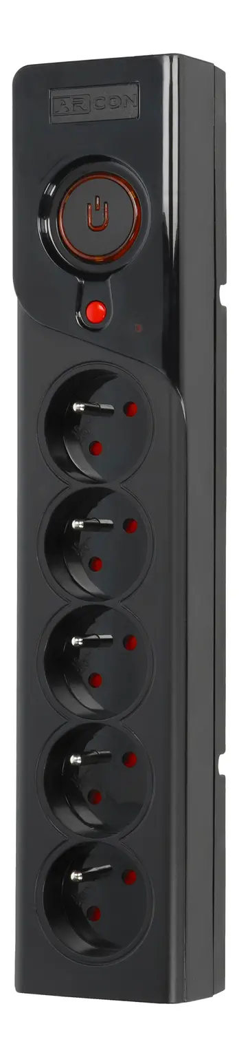 REGLETA PROTECTORA ARCON Z5 5X TOMAS, CABLE 5M, NEGRO