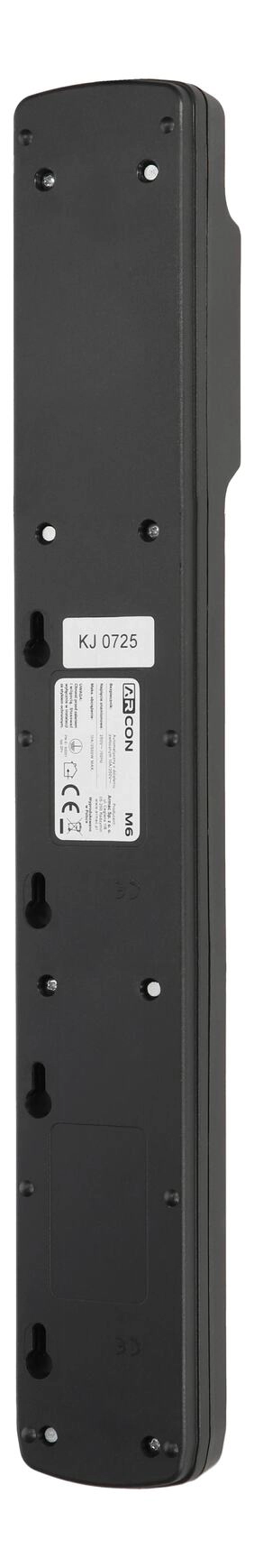 КРОНШТЕЙНAC MULTI M6 ЗАЩИТНЫЙ POWER ПЛАНКА 6X ГНЕЗДА, КАБЕЛЬ 3М, BLACK