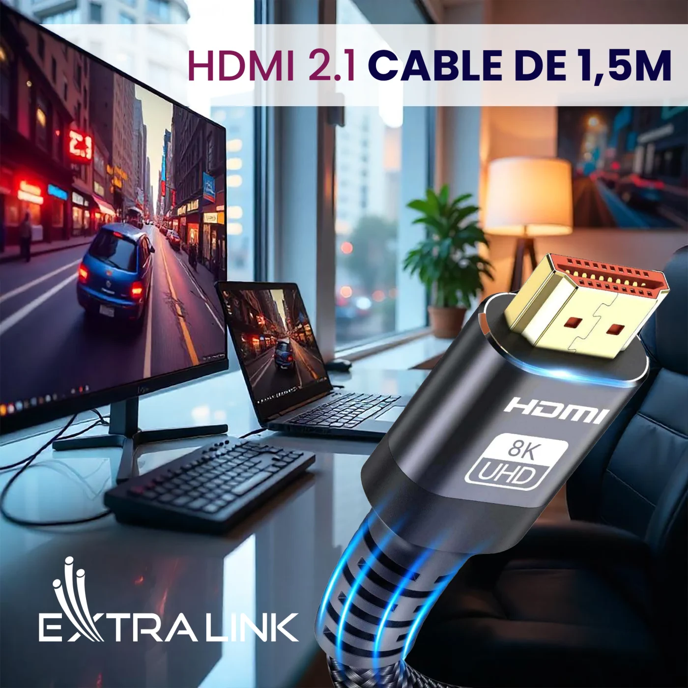 CABLE HDMI EXTRALINK 2.1 8K HDR 1.5M
