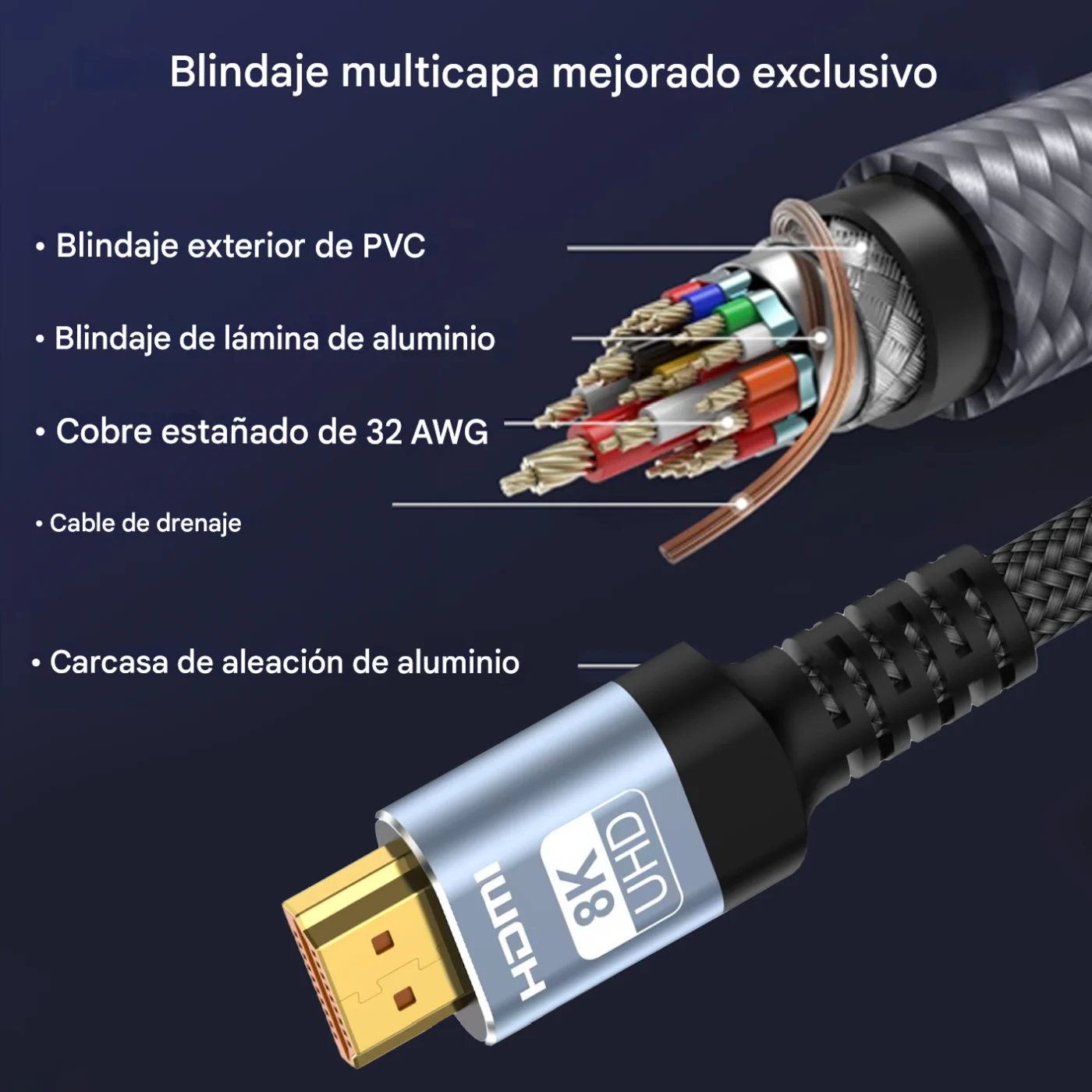 CABLE HDMI EXTRALINK 2.1 8K HDR 1.5M