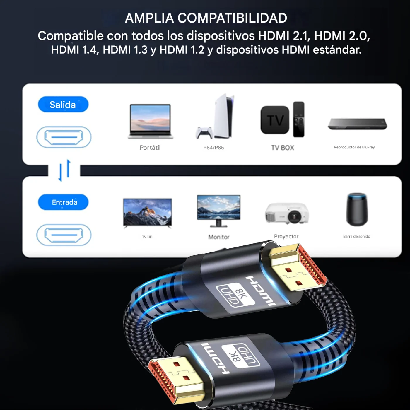 CABLE HDMI EXTRALINK 2.1 8K HDR 1.5M