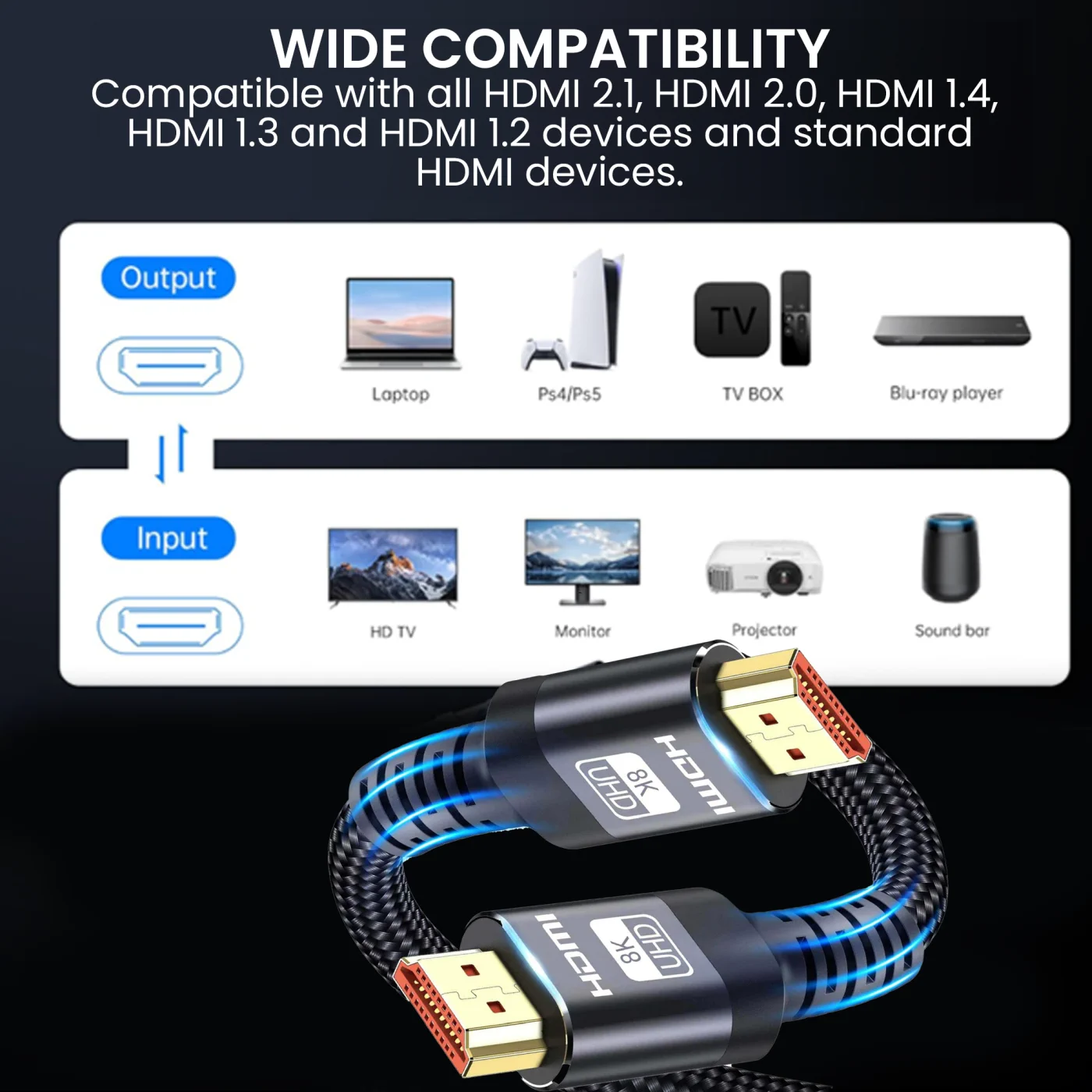 EXTRALINK HDMI CABLE 2.1 8K HDR 3M