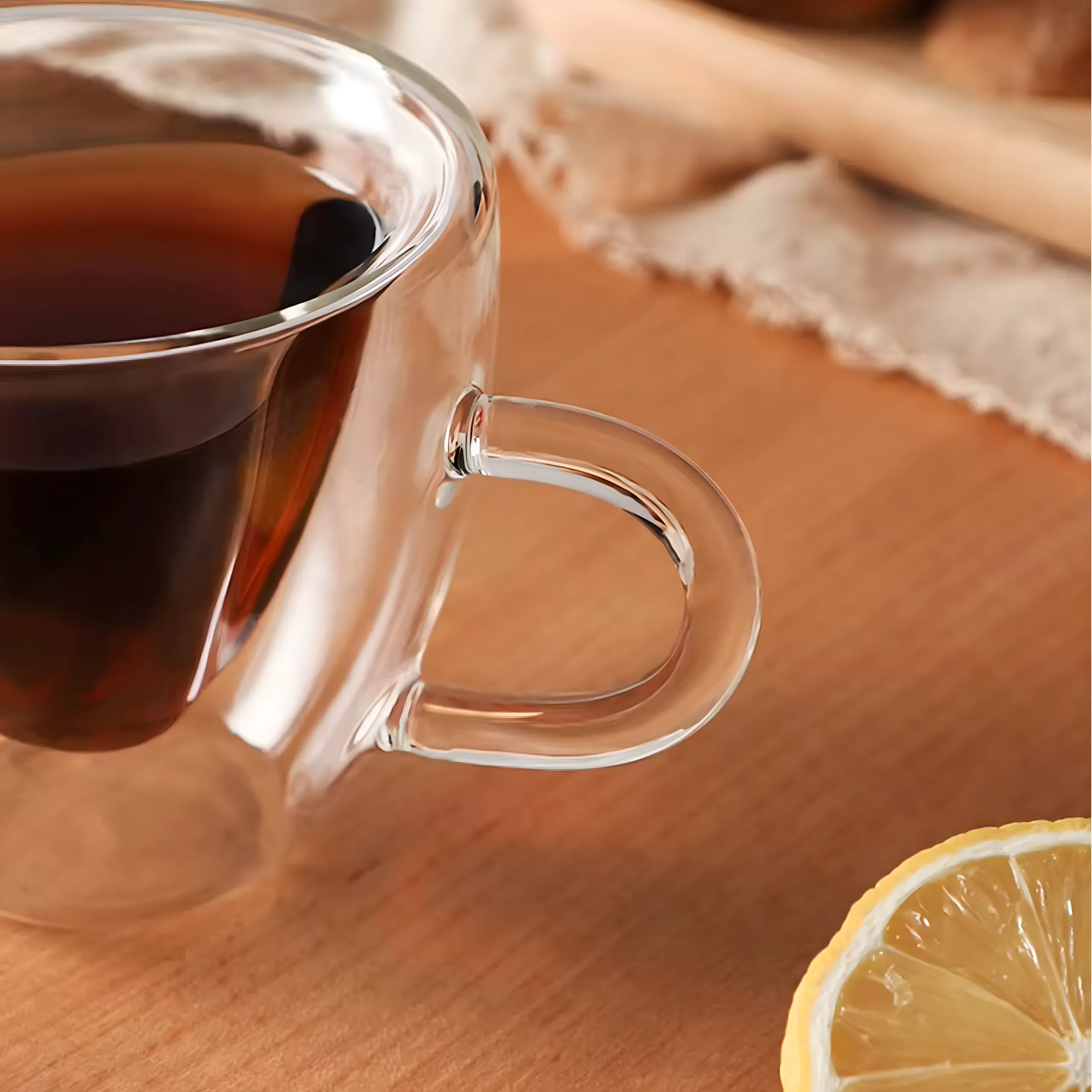 EXTRALINK HOME LOVE TAZA DE CRISTAL CON FORMA DE CORAZÓN DOBLE PARED RESISTENTE AL CALOR 250ML