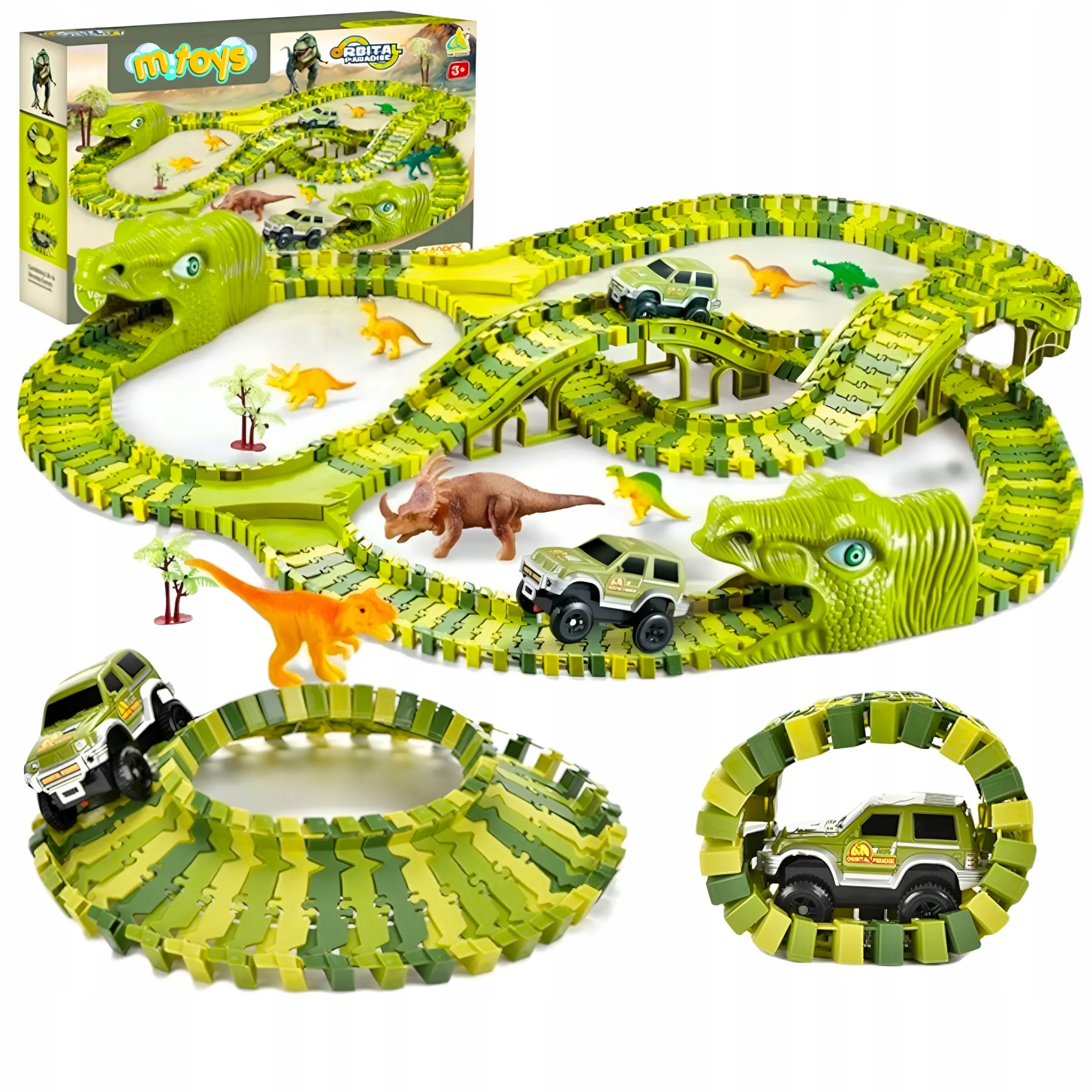 JUGUETES EXTRALINK GRAN COCHE DINOSAURIO PISTA DE CARRERAS DINO PARK XXL 271 EL