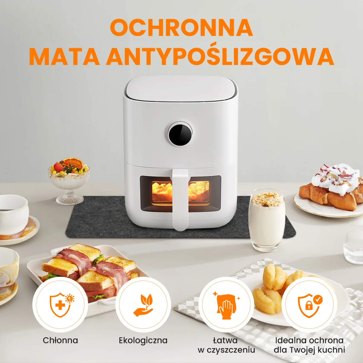 EXTRALINK HOME PROTECTIVE AIR FRYER MAT 44X30 CM