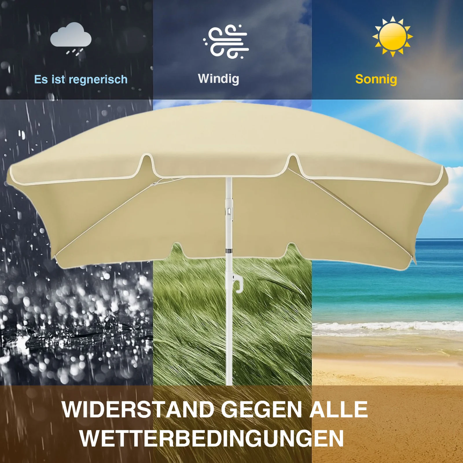 Black Forest | Faltbarer Gartenschirm | 2m beige