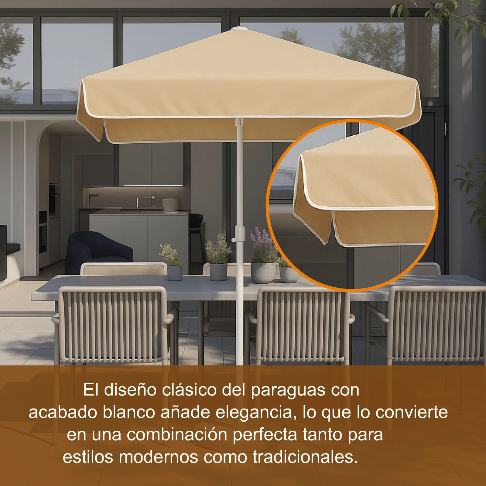 Black Forest | Sombrilla de jard&iacute;n plegable | 2m beige