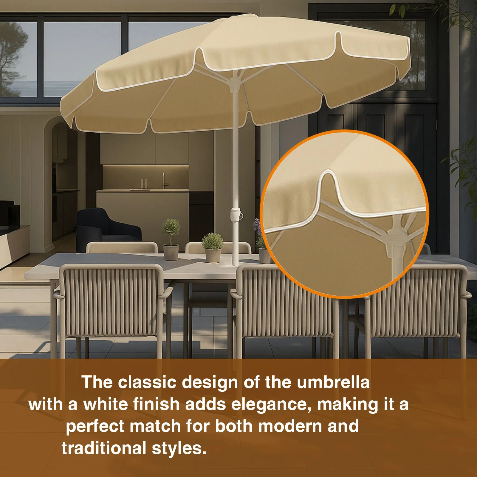 Black Forest | Sombrilla de playa plegable | 1,8m beige