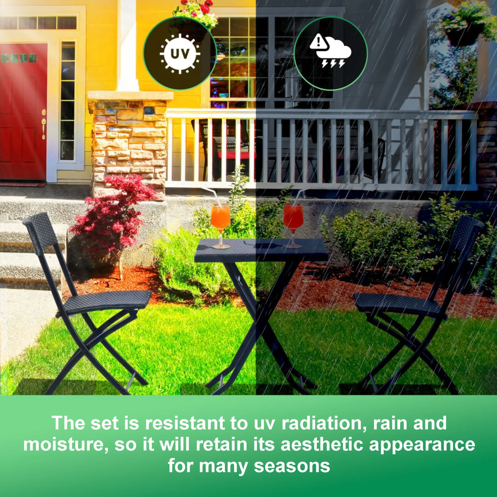 Black Forest | Small garden furniture set | two chairs table black