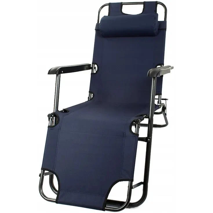 Black Forest | Tumbona de jardín plegable con cojín | Azul marino