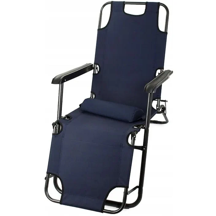 Black Forest | Tumbona de jardín plegable con cojín | Azul marino