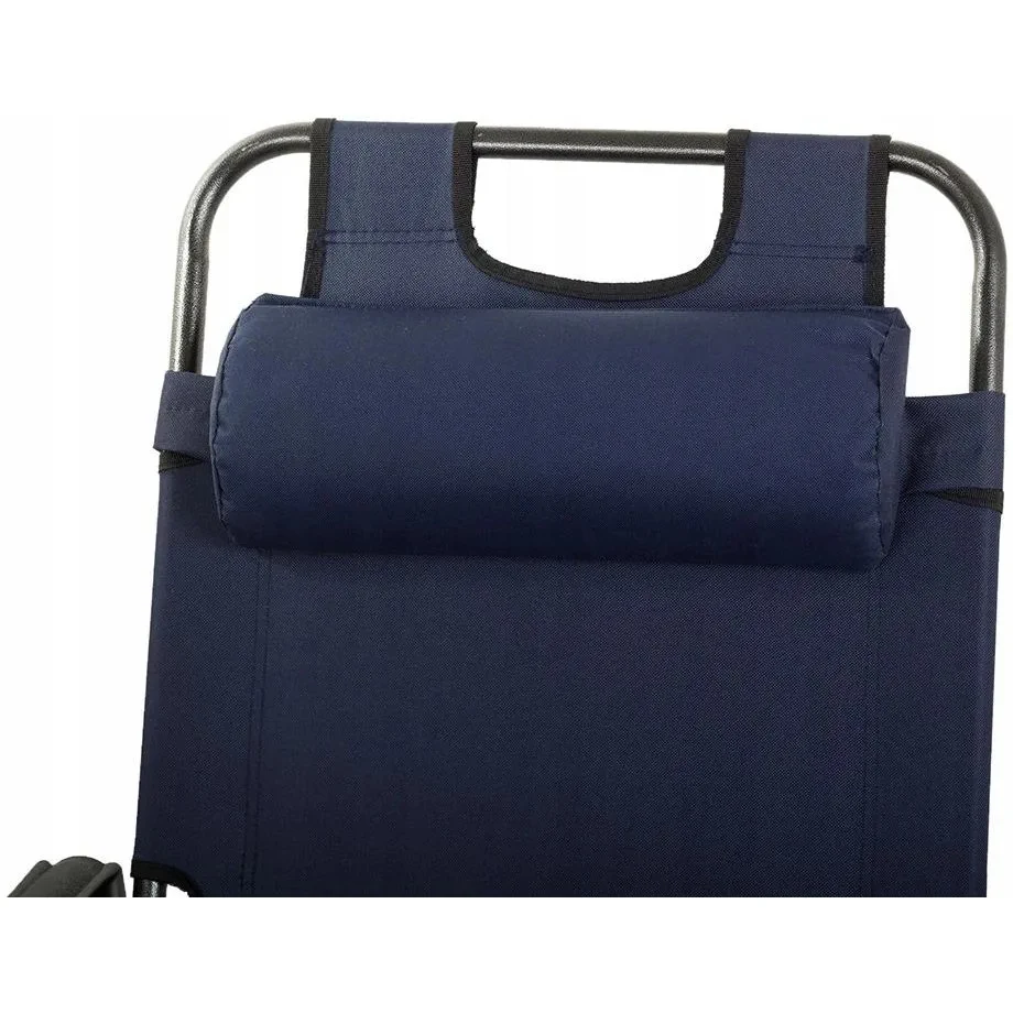 Black Forest | Tumbona de jardín plegable con cojín | Azul marino