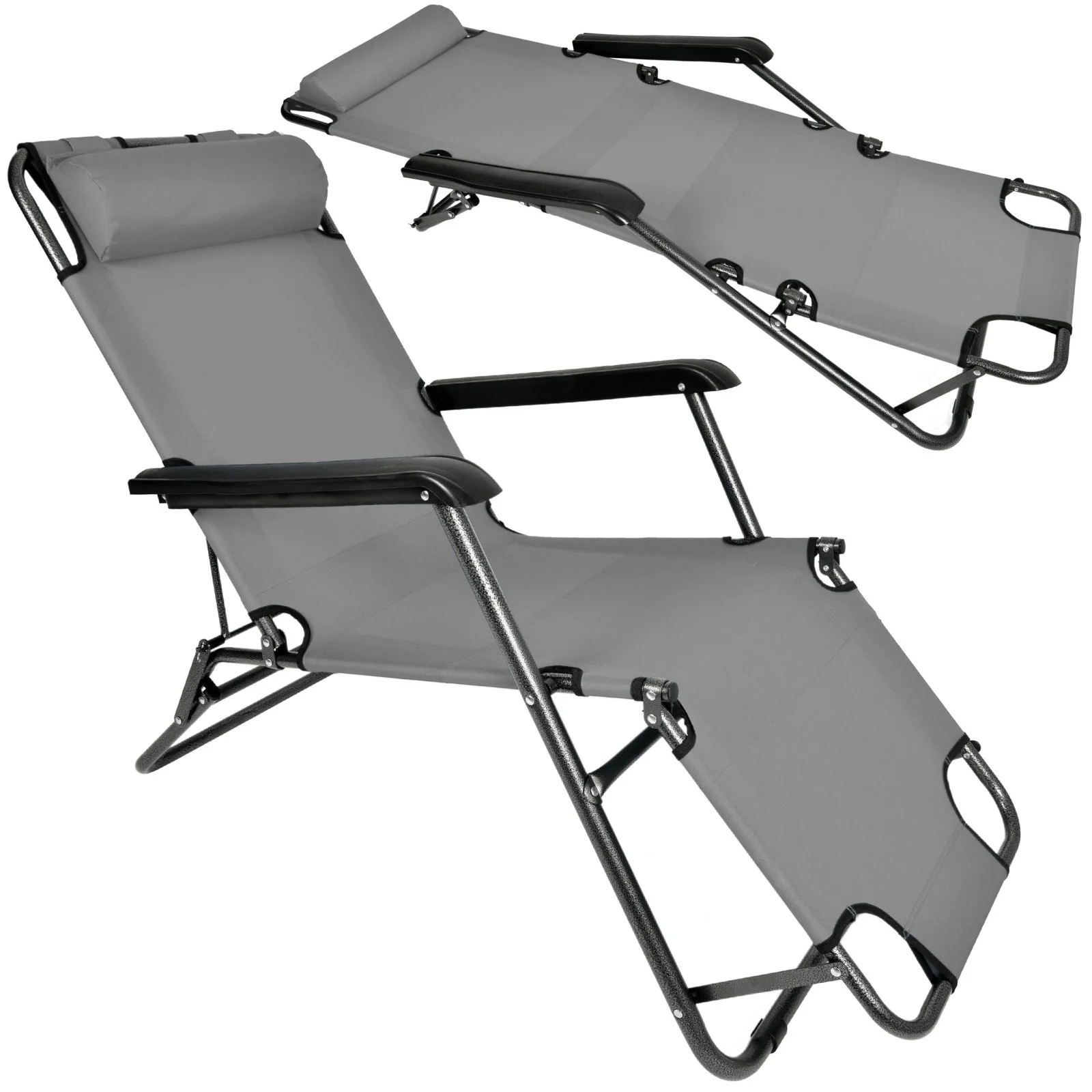 Black Forest | Tumbona de jardín plegable con cojín | gris
