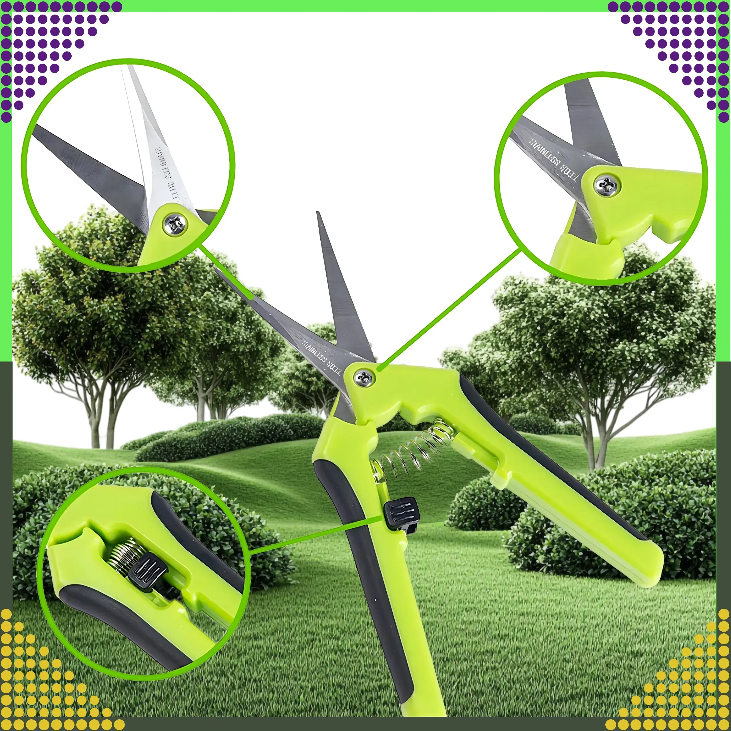 ЧЕРНЫЙ ЛЕС ПРЯМОЙ СЕКАТОР ОСТРЫЙ ДЛЯ РАСТЕНИЙ САДОВЫЕ НОЖНИЦЫ ПРУЖИННЫЙ МЕХАНИЗМ - 956