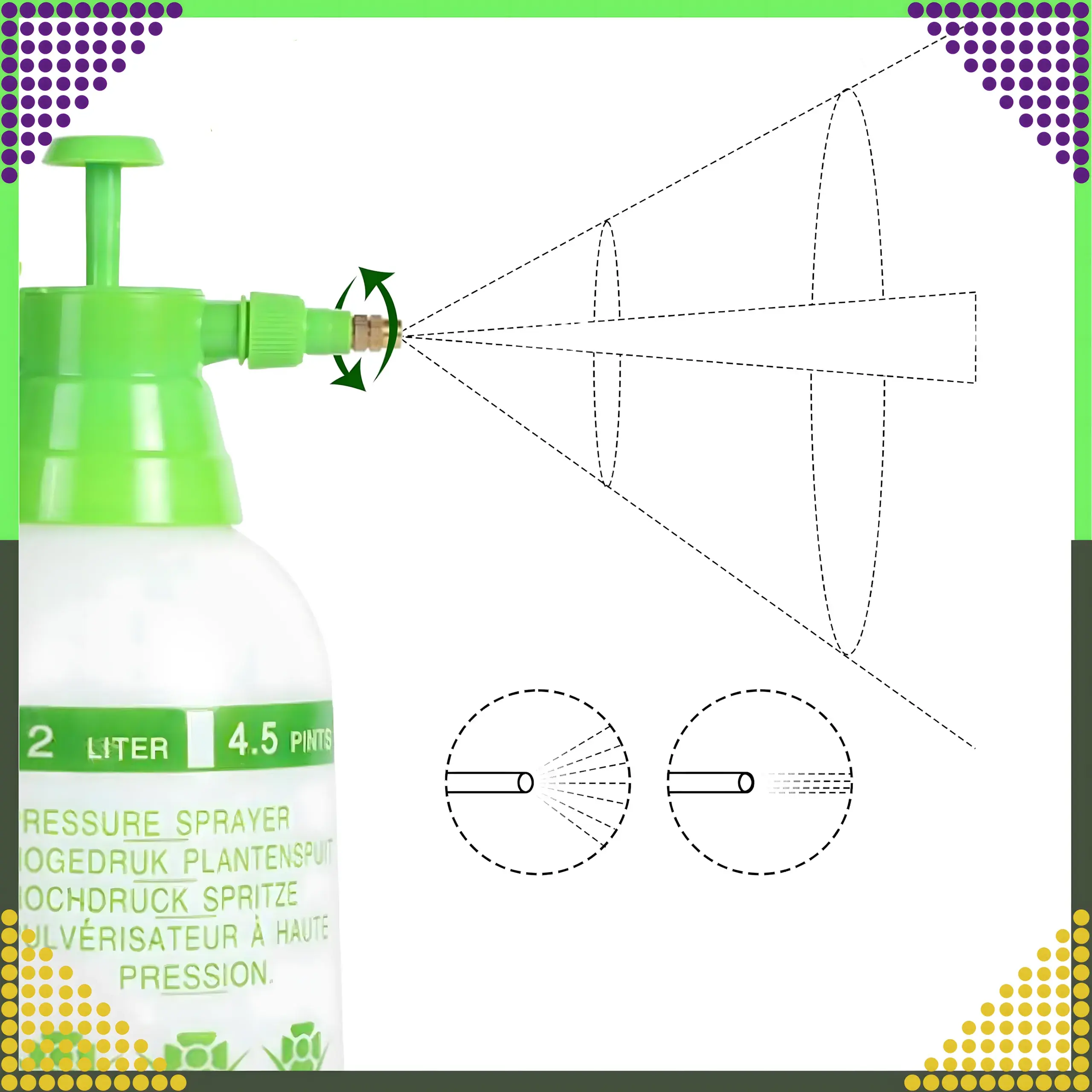 PULVERIZADOR MANUAL A PRESIÓN BLACK FOREST GARDEN HOME 2L VERDE - 1596