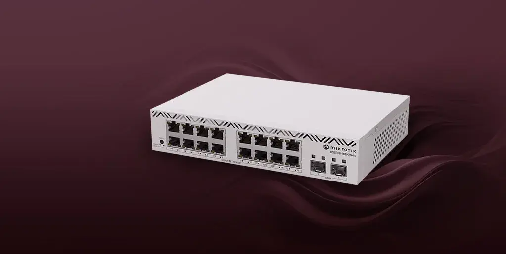 MIKROTIK CSS318-16G-2S V GIGABITOVÉM ETHERNETOVÉM PŘEPÍNAČI, 16X GBE, 2X SFP