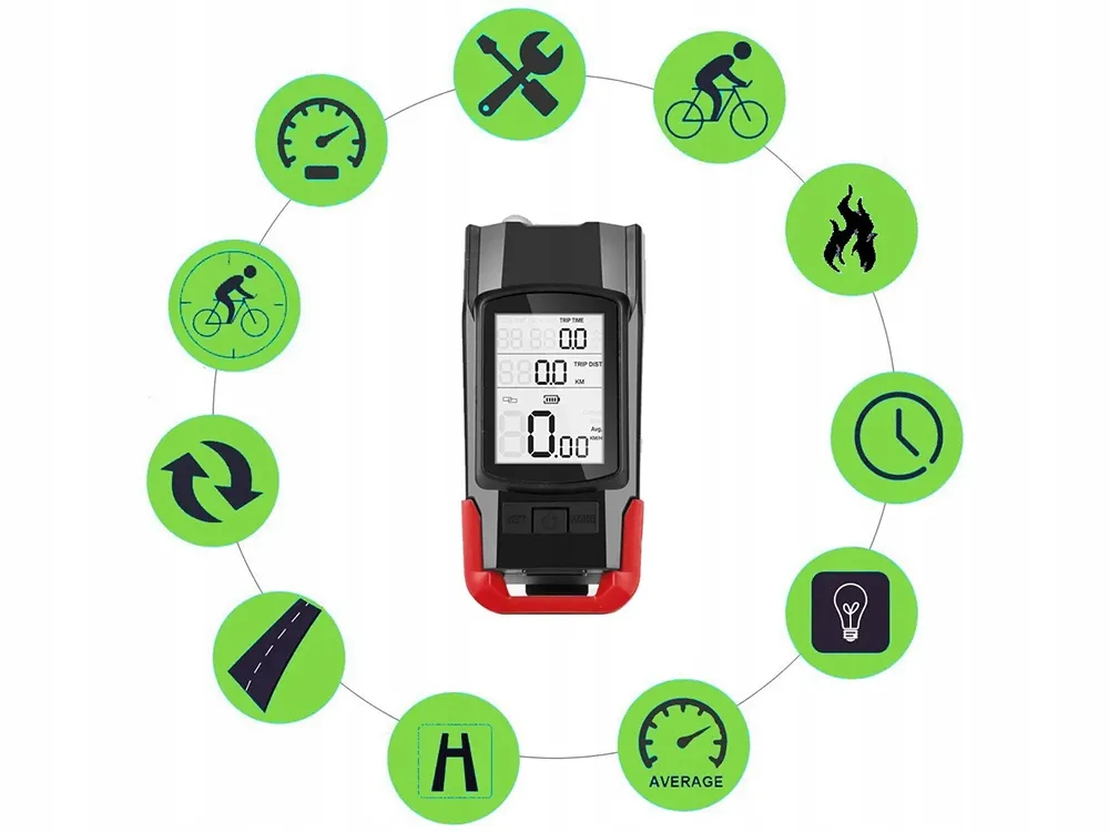 Extralink | Zestaw lampka rowerowa | z licznikiem + lampka tył