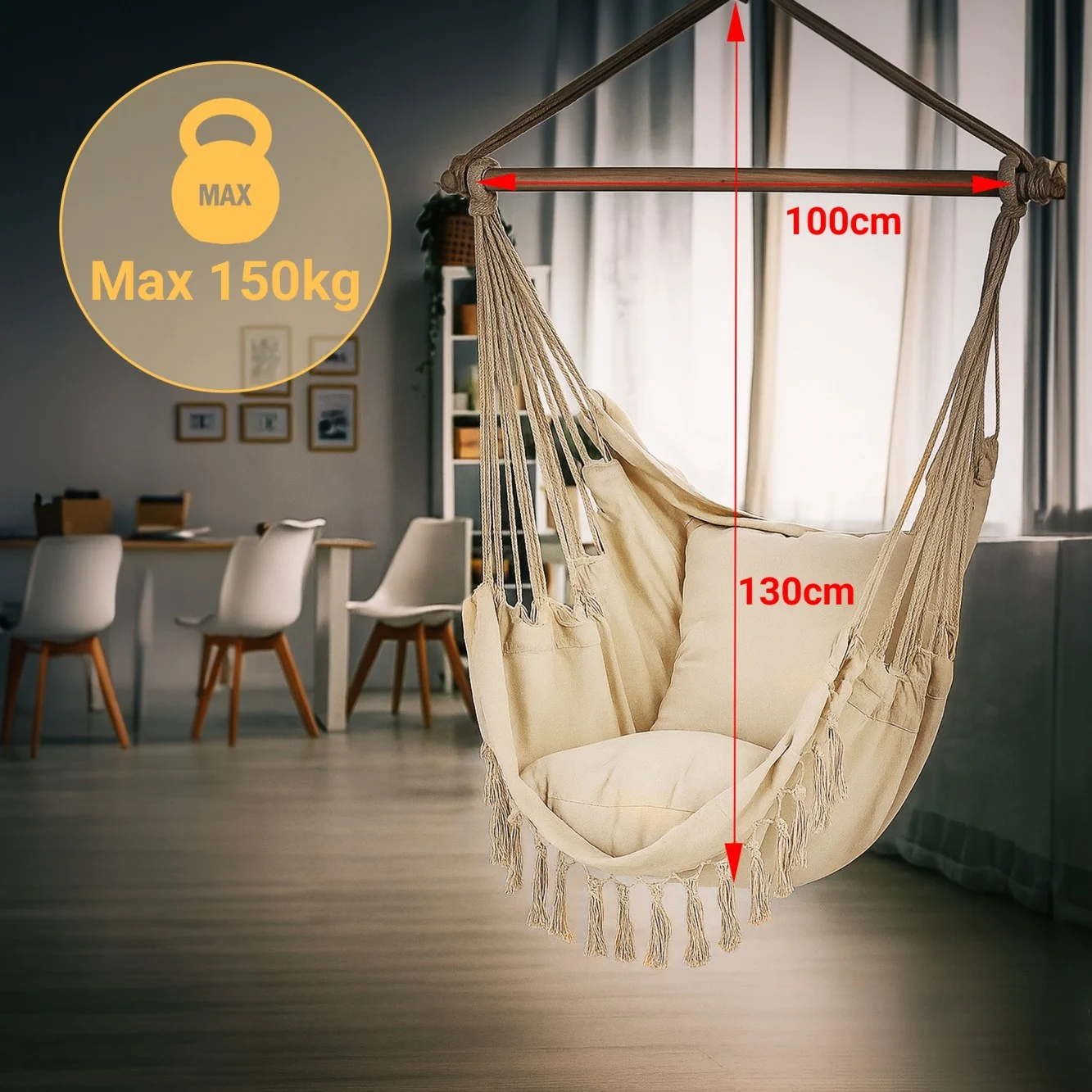 Black Forest | Hamak | fotel brazylijski 100x130cm beżowy