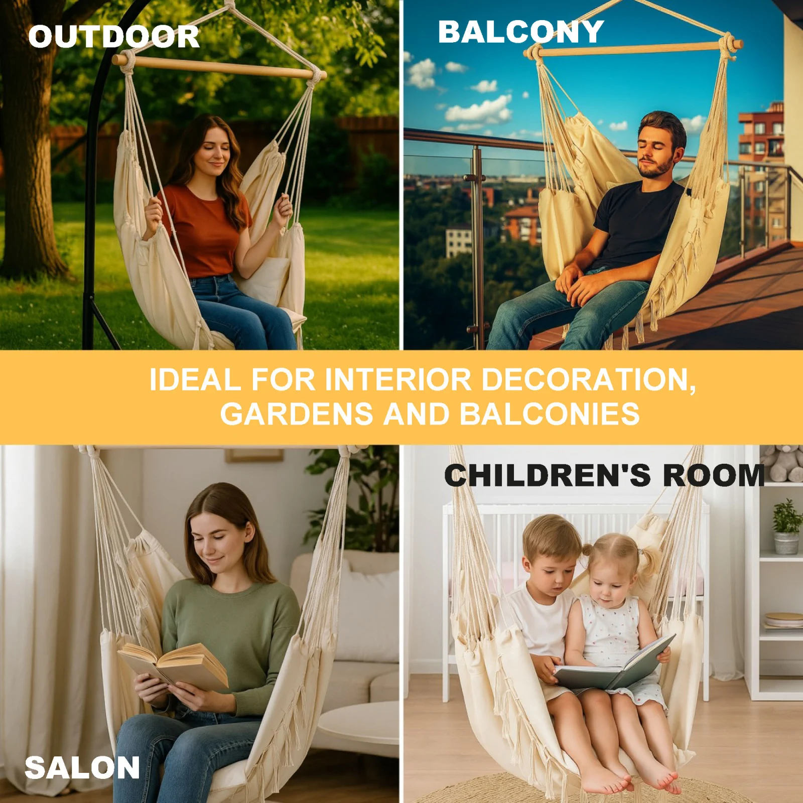 Black Forest | Hamak | fotel brazylijski 100x130cm beżowy