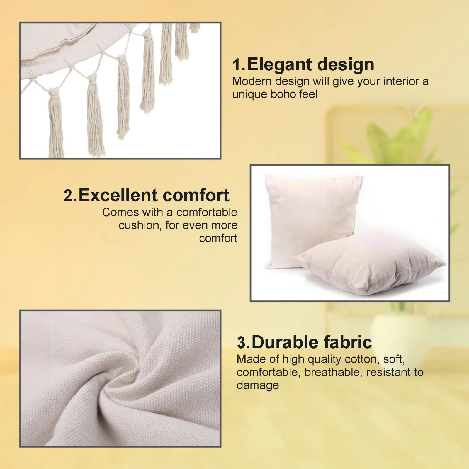 Black Forest | Hamak | fotel brazylijski 100x130cm beżowy