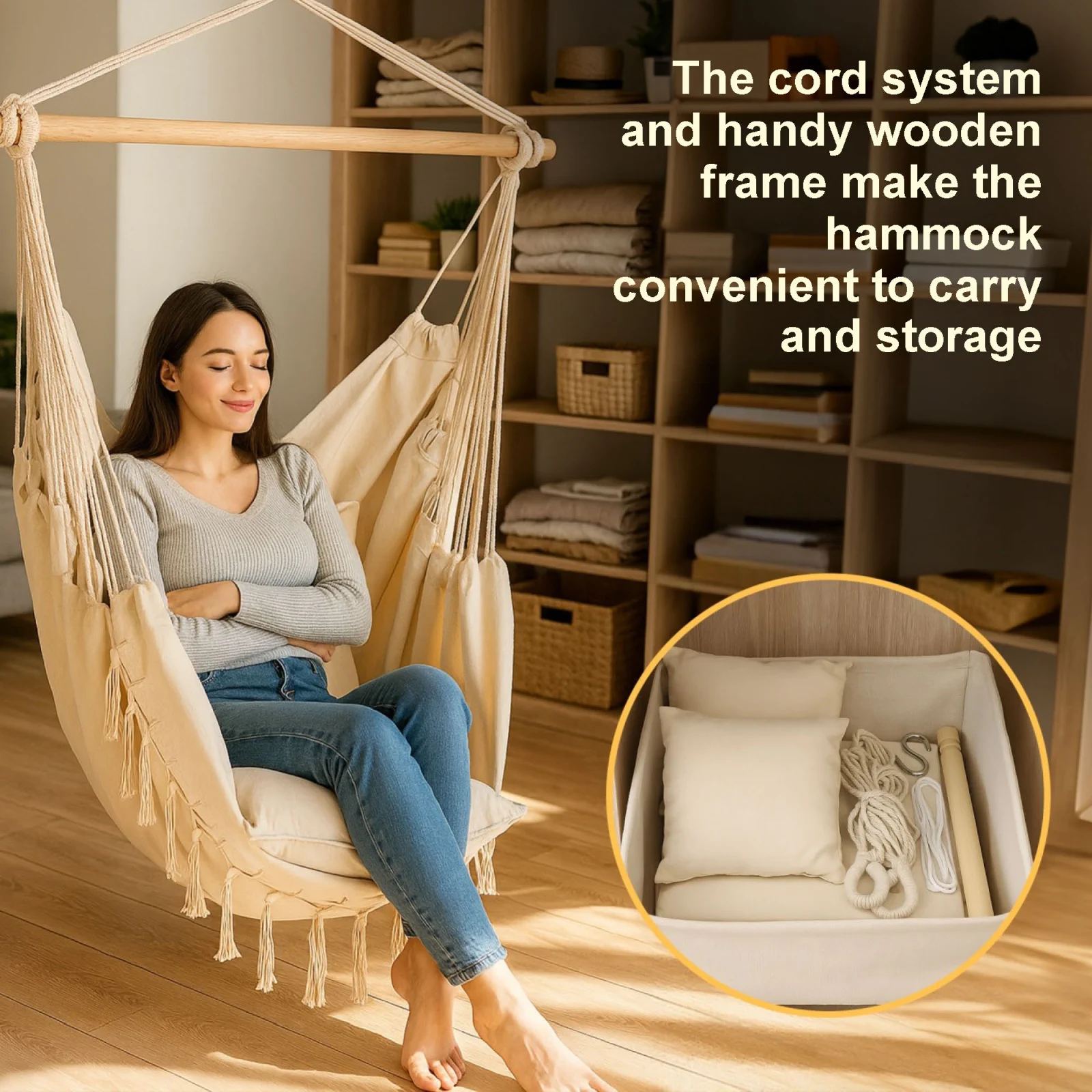 Black Forest | Hamak | fotel brazylijski 100x130cm beżowy