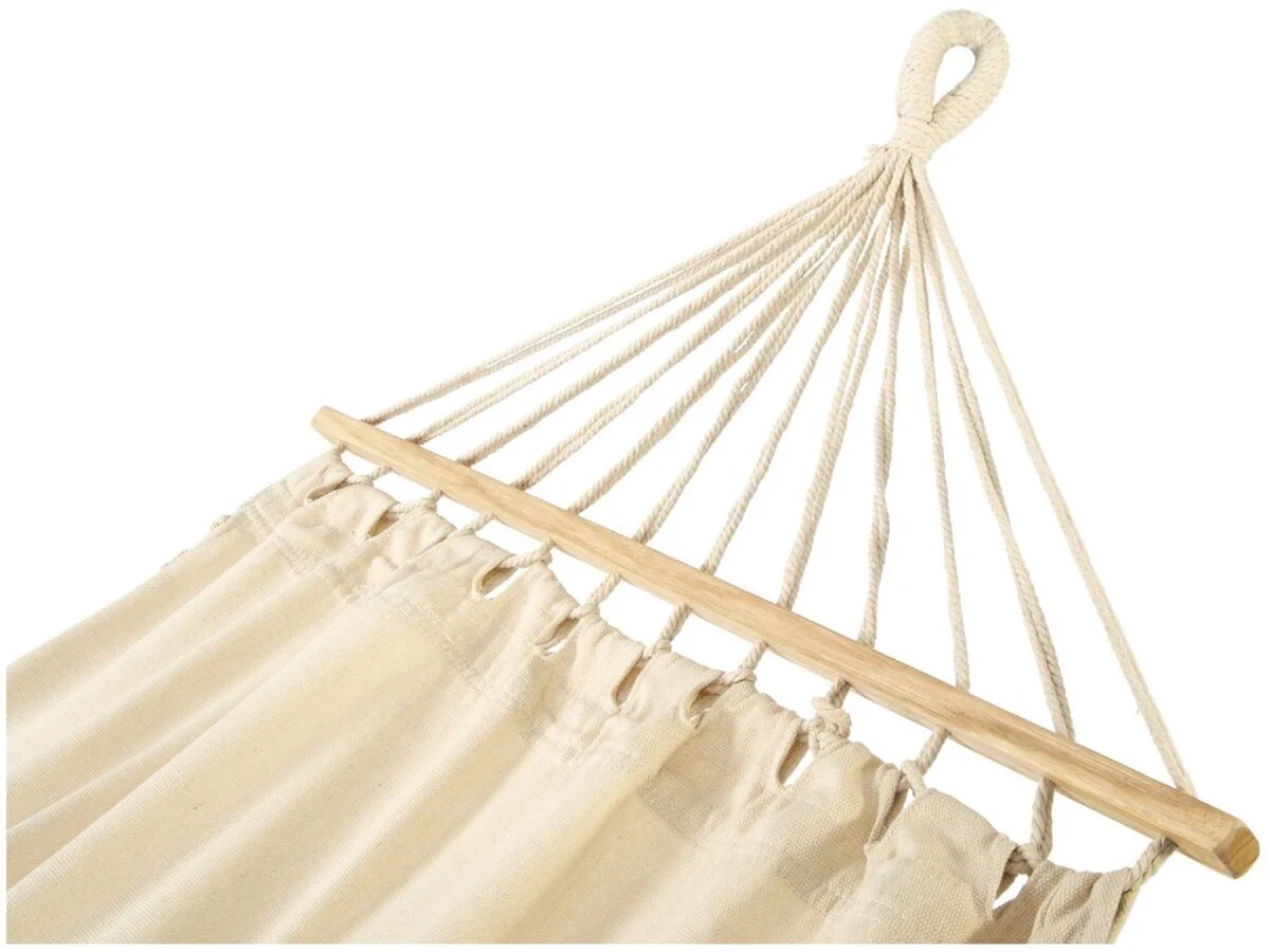 Black Forest | Hamak | biały z frędzlami 1 osobowy 200x100cm ze stelażem