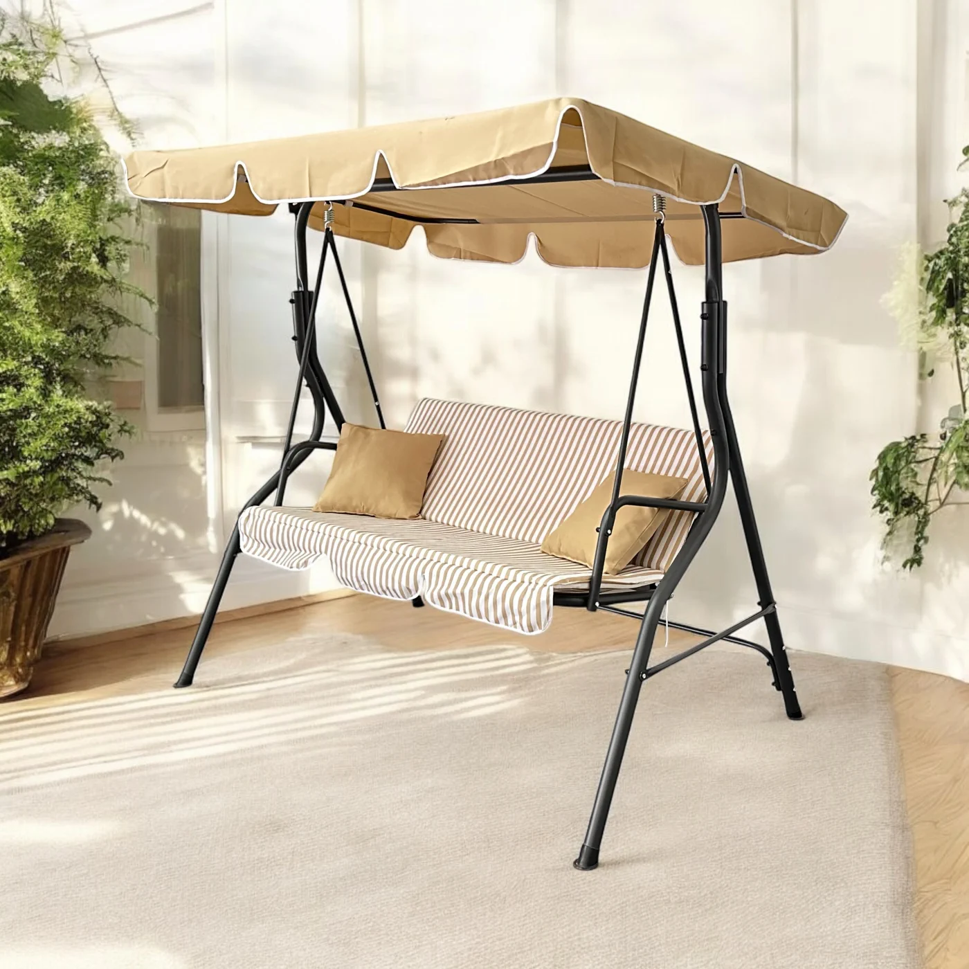 Selva Negra | Columpio de jardín | 170x110x153cm verde y blanco