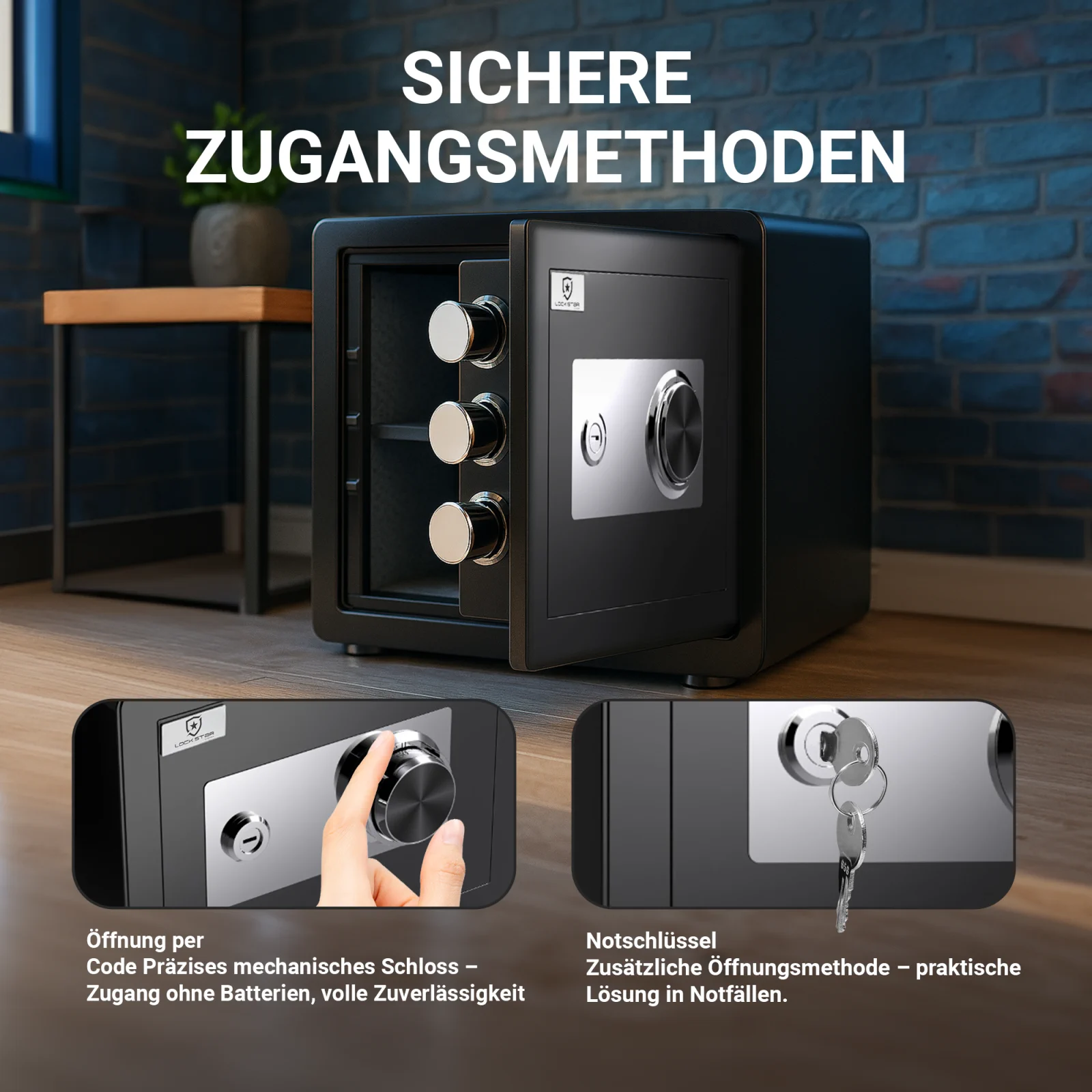 der Tresor eignet sich perfekt für das Schlafzimmer oder das Garderobenbüro eines Hotels