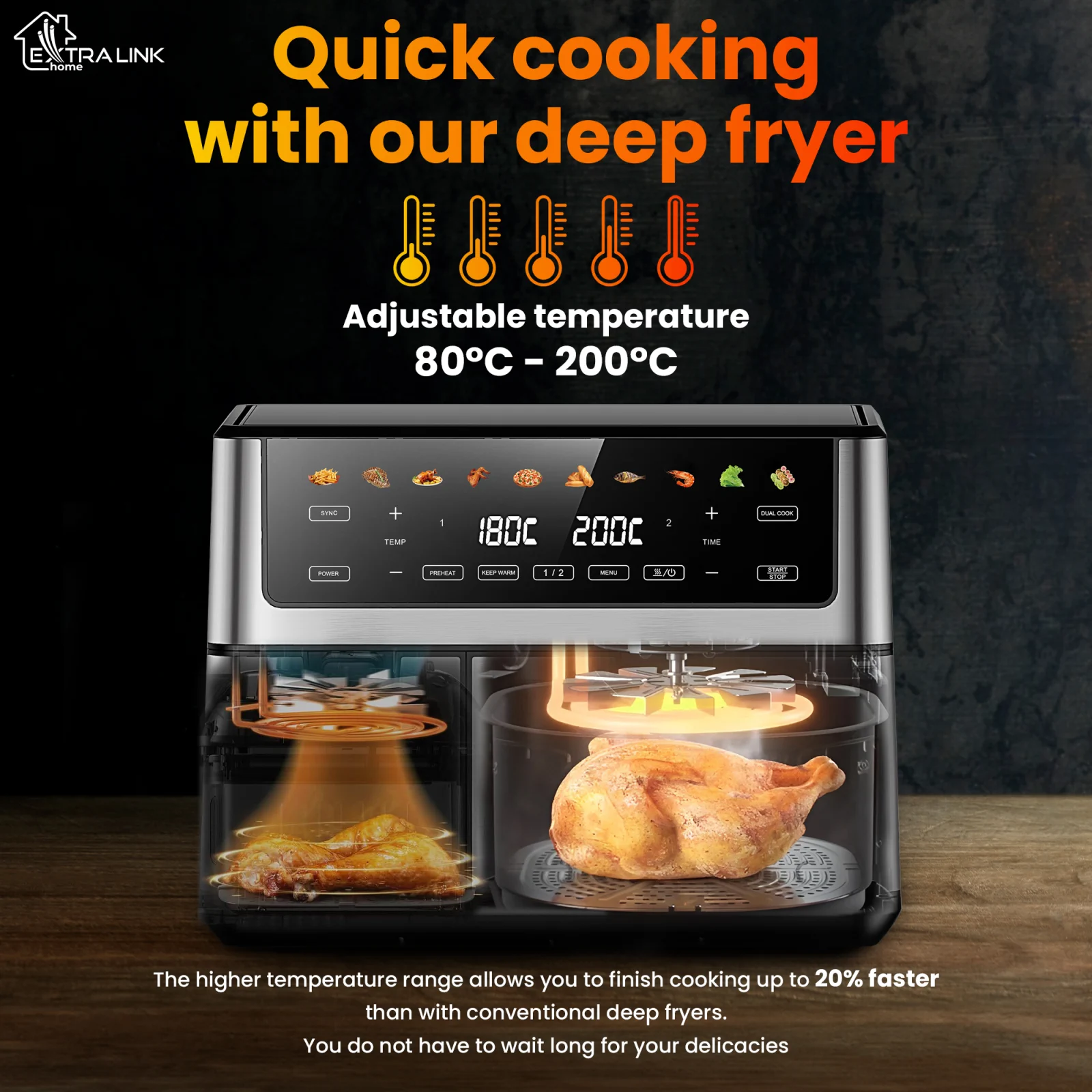 EXTRALINK AIR FRYER 10L EU SJ-1000 PRO