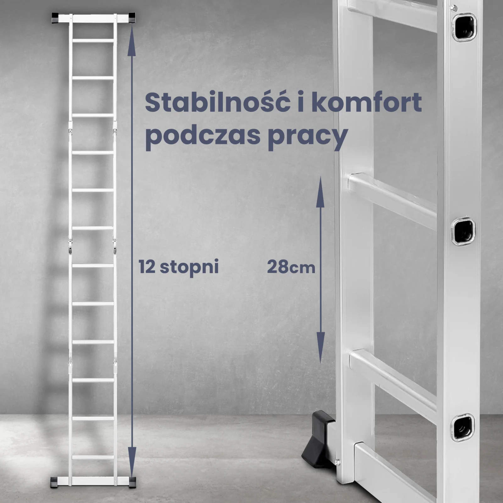 Extralink | Escalera articulada | LAD3X4M 3x4, 3,55 m