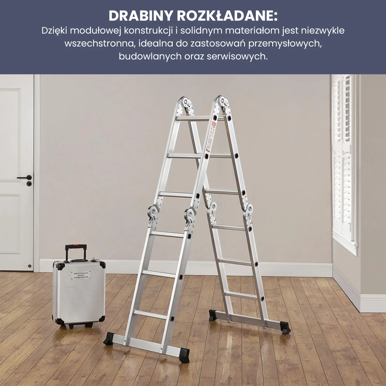 Extralink | Escalera articulada | LAD3X4M 3x4, 3,55 m