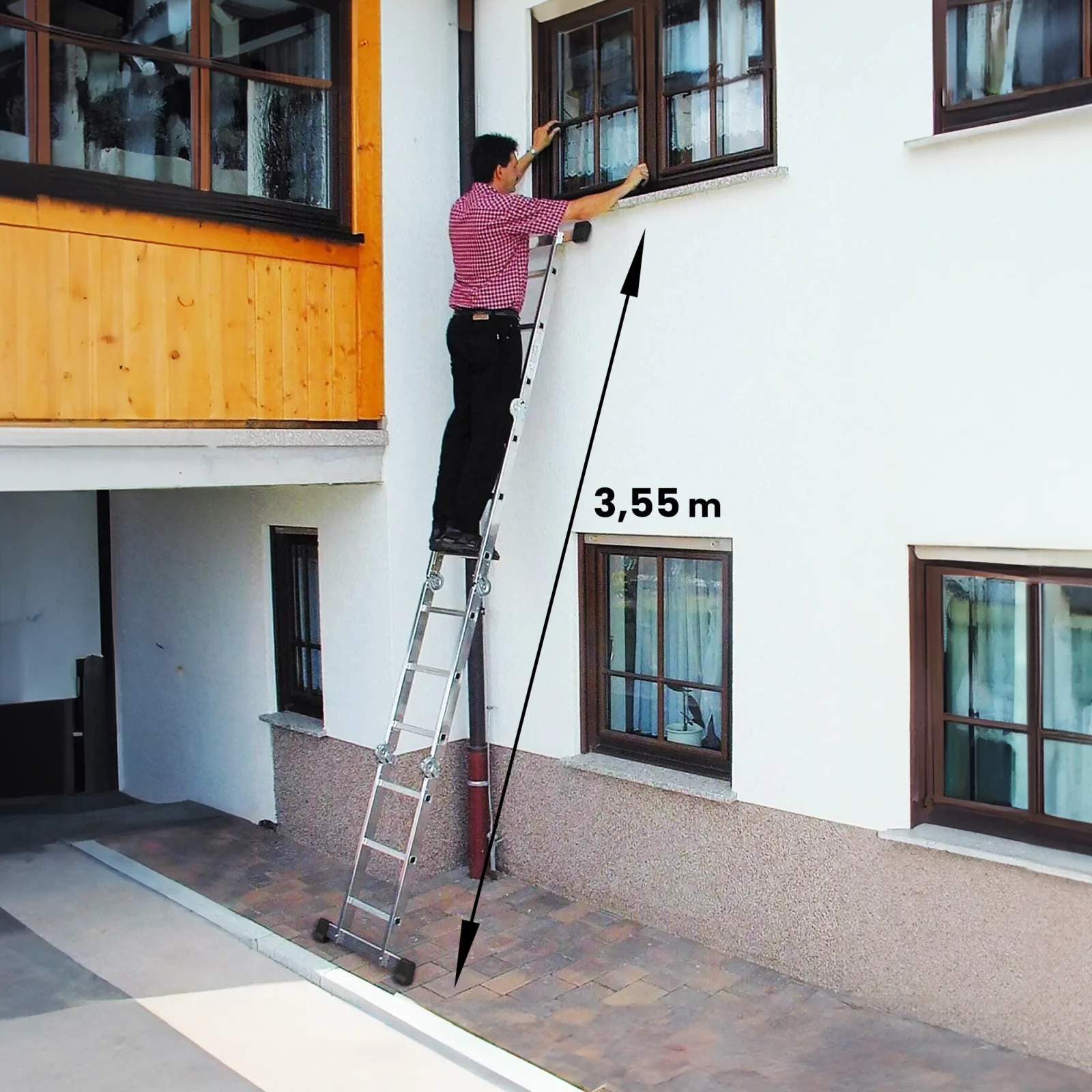 Extralink | Escalera articulada | LAD3X4MP 3x4, 3,55 m ( plataforma)